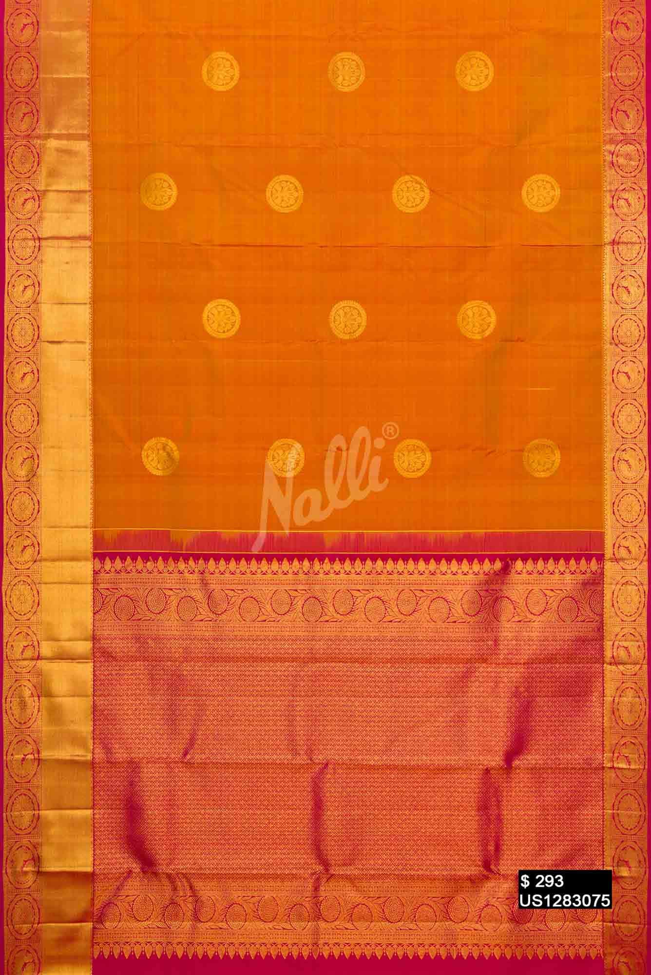 Mustard Kanchipuram Silk Saree