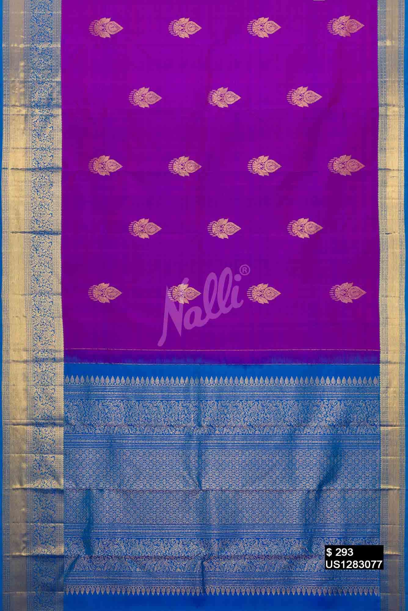 Purple Kanchipuram Silk Saree