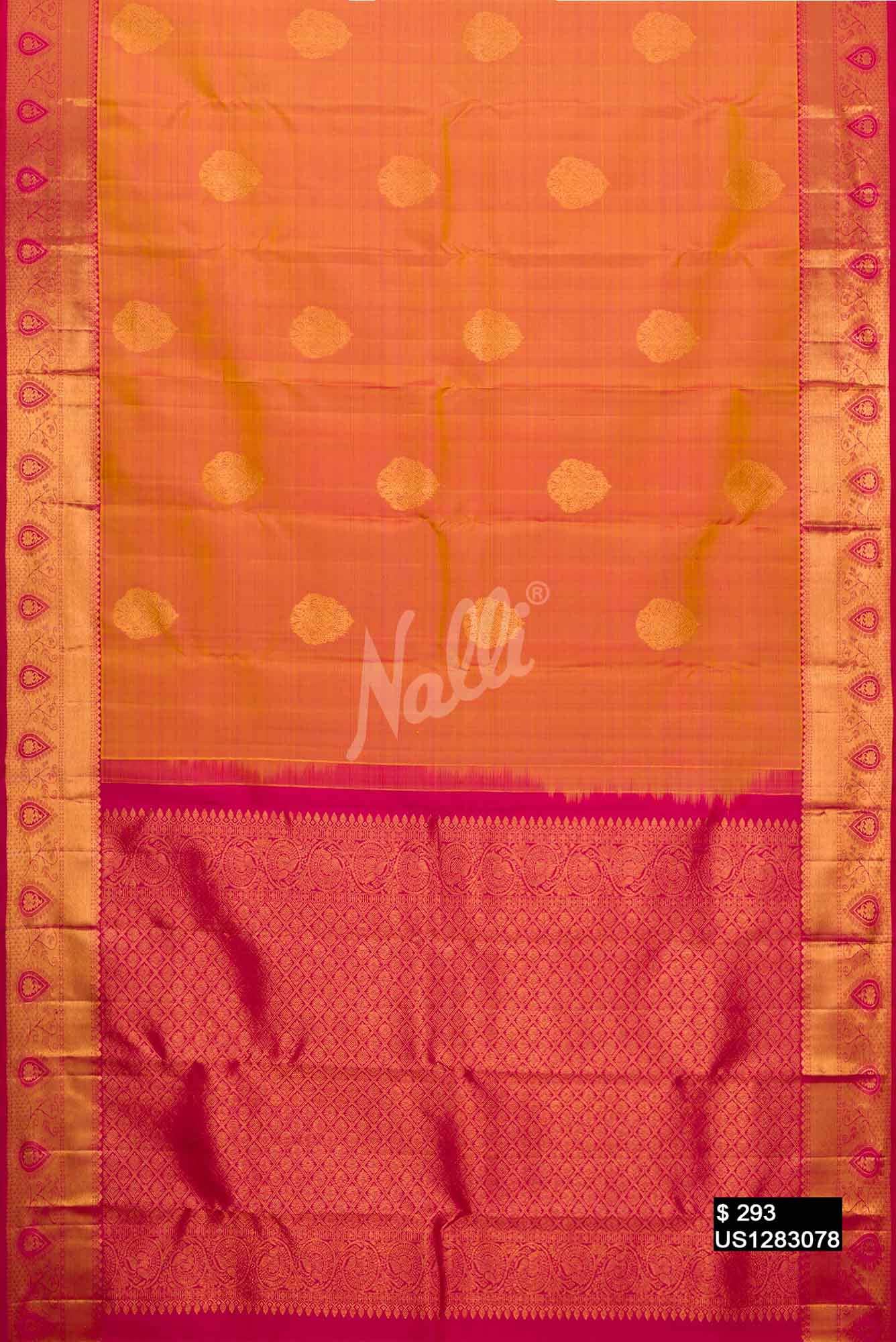 Mustard Kanchipuram Silk Saree