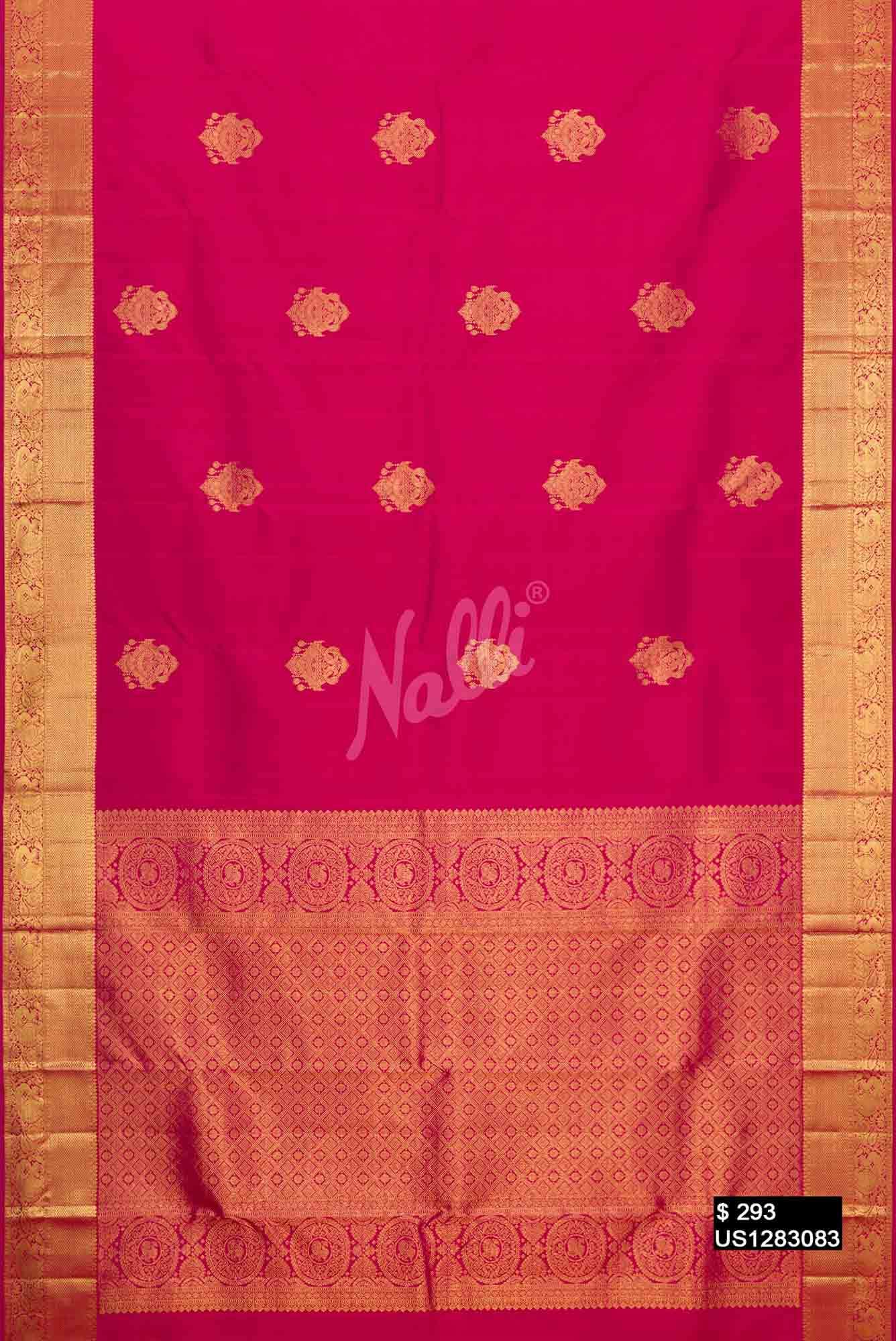 Dark Pink Kanchipuram Silk Saree