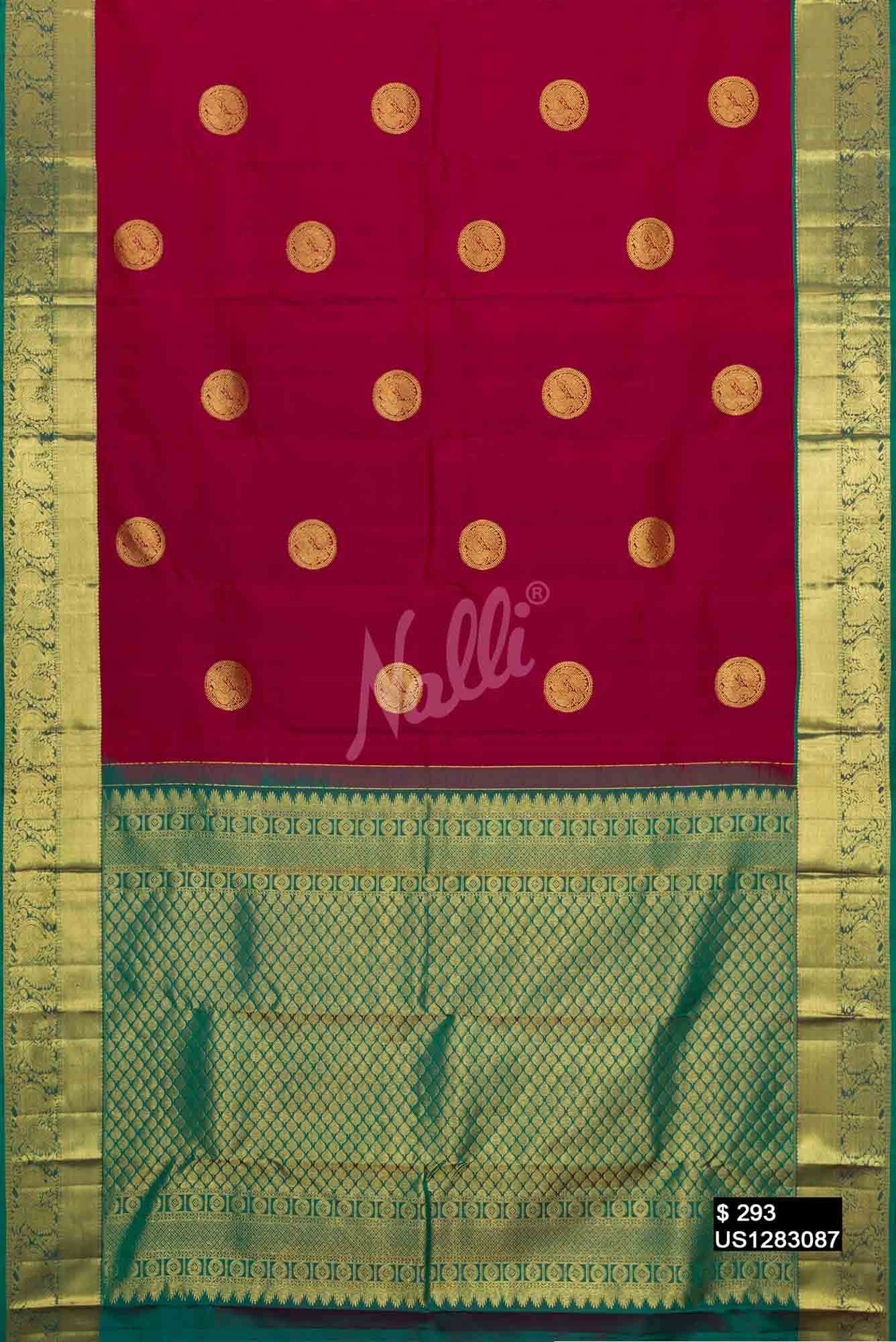 Maroon Kanchipuram Silk Saree