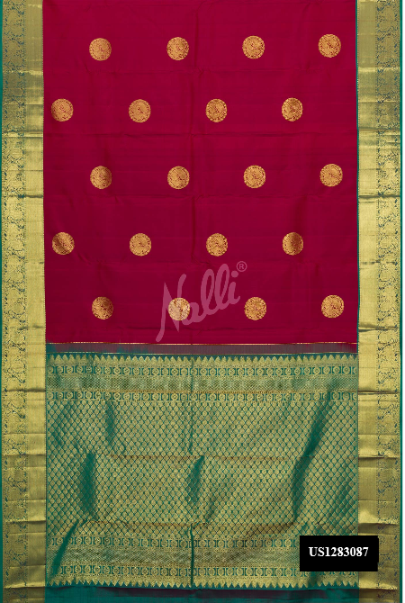 Maroon Kanchipuram Silk Saree