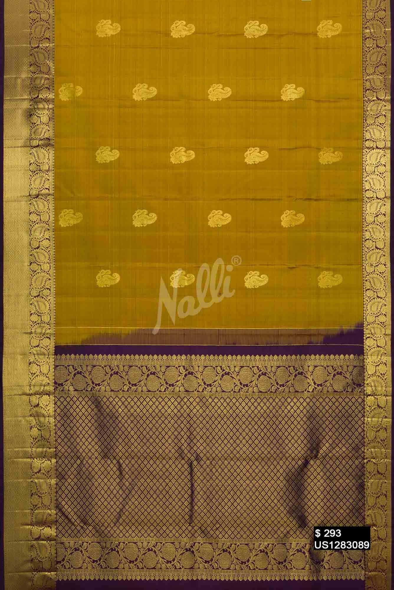 Mehandi Green Kanchipuram Silk Saree