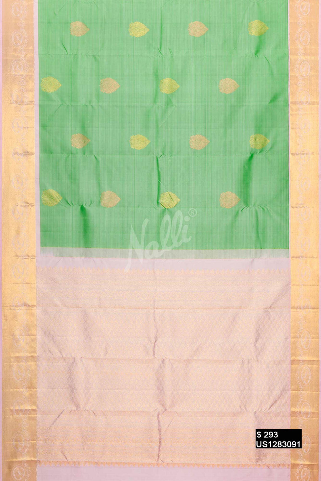 Sea Green Kanchipuram Silk Saree