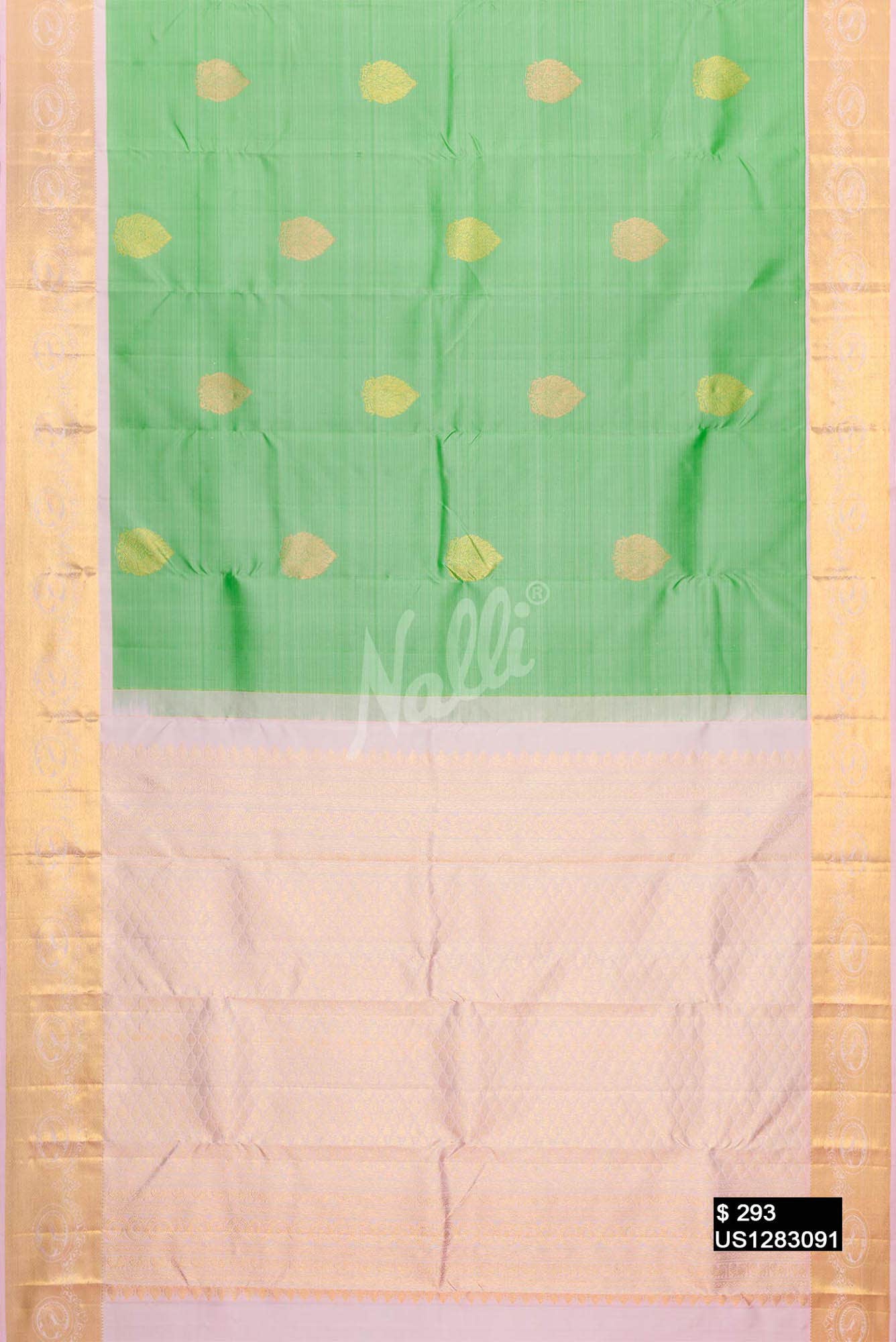 Sea Green Kanchipuram Silk Saree