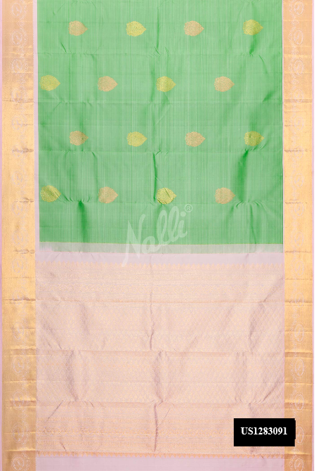 Sea Green Kanchipuram Silk Saree