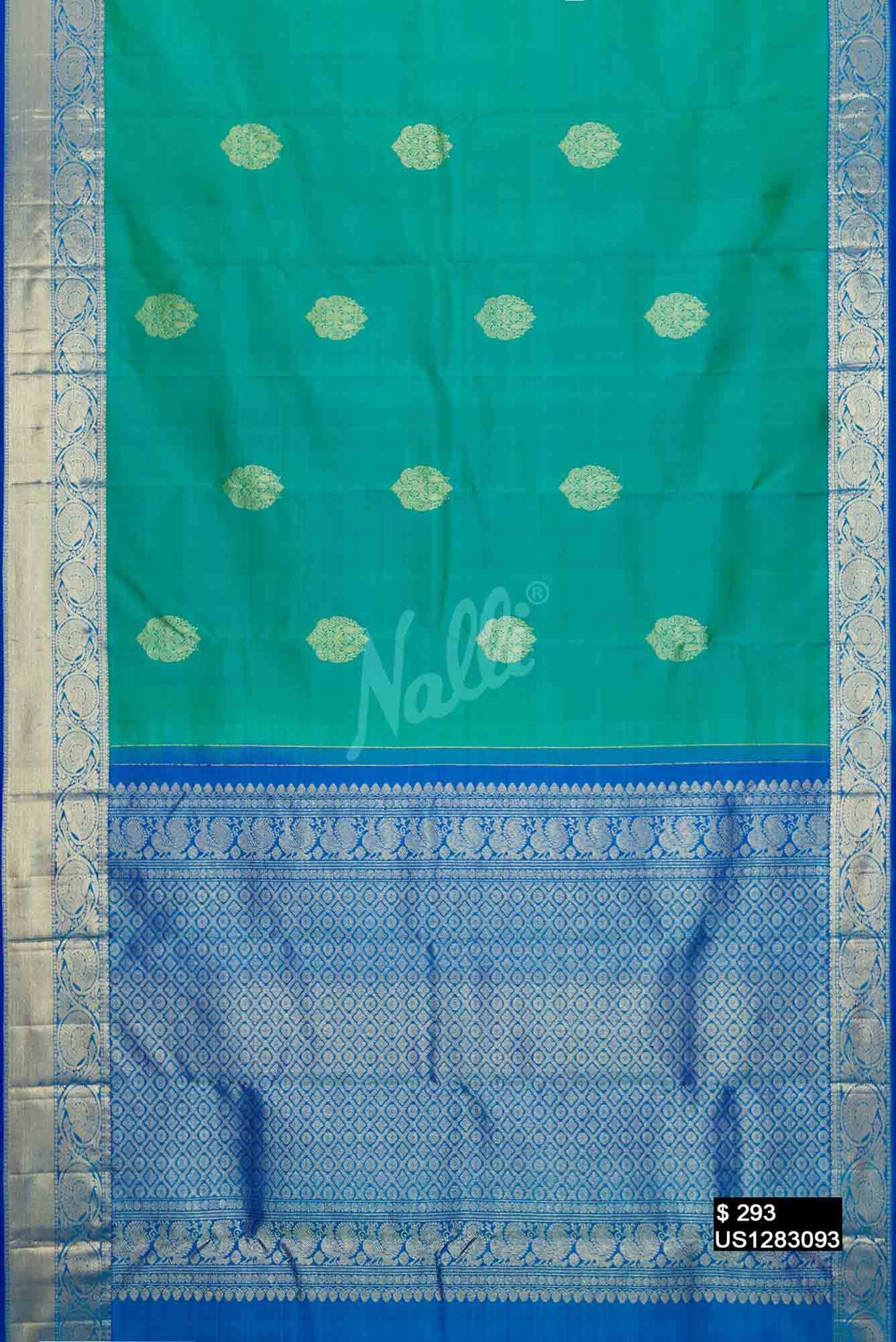 Sea Green Kanchipuram Silk Saree