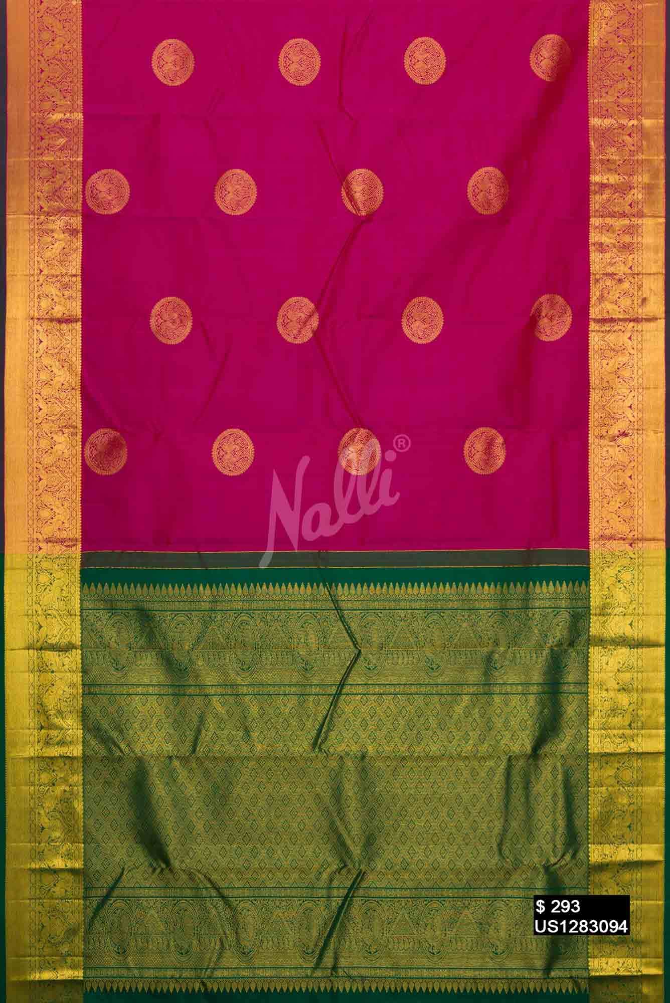 Dark Pink Kanchipuram Silk Saree