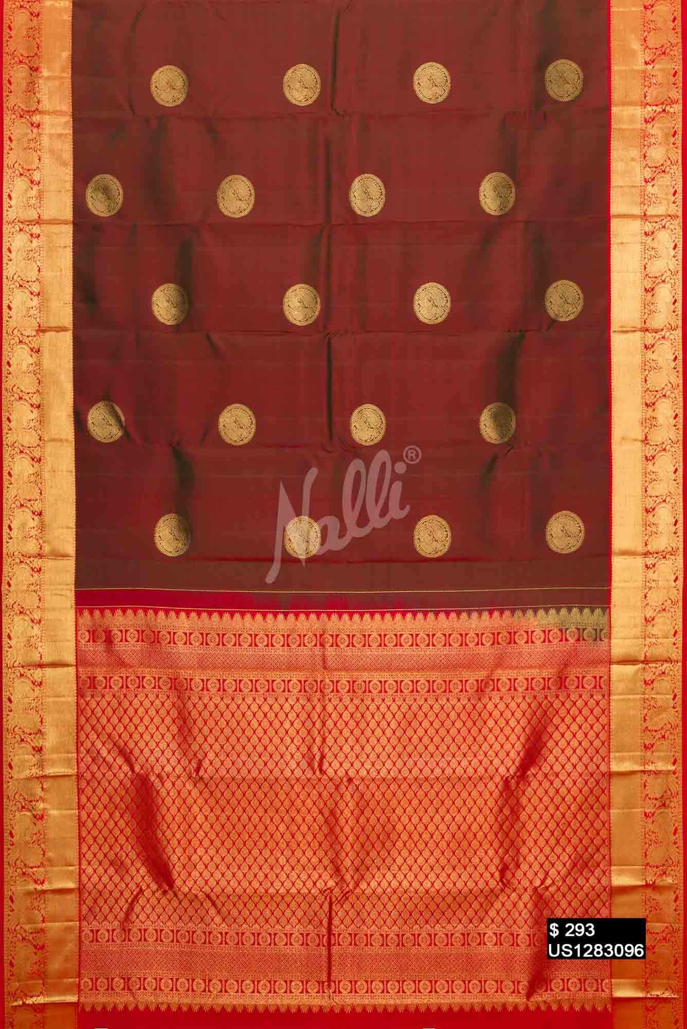 Maroon Kanchipuram Silk Saree
