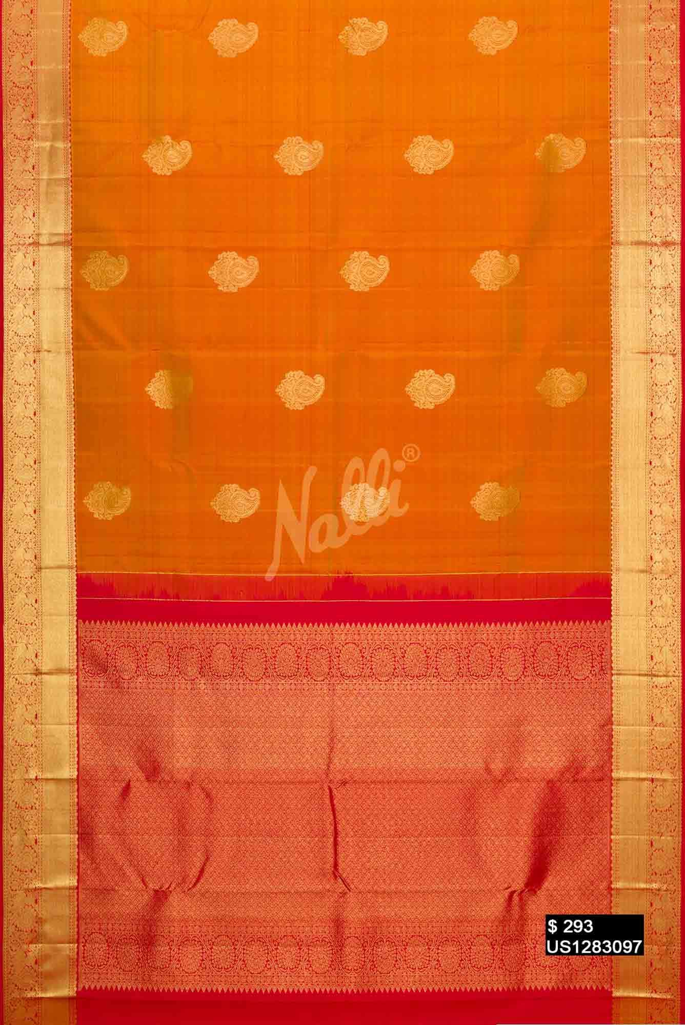 Mustard Kanchipuram Silk Saree