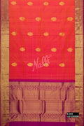 Coral Kanchipuram Silk Saree