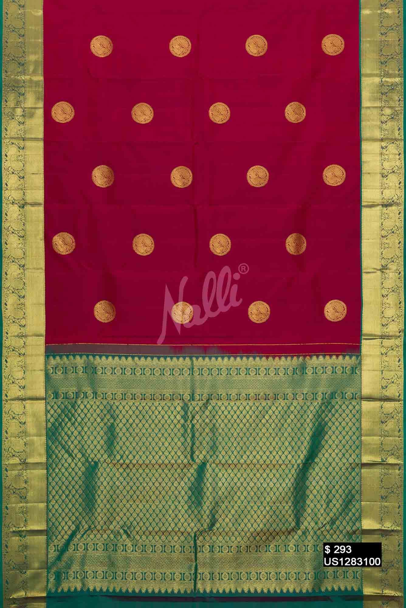 Maroon Kanchipuram Silk Saree