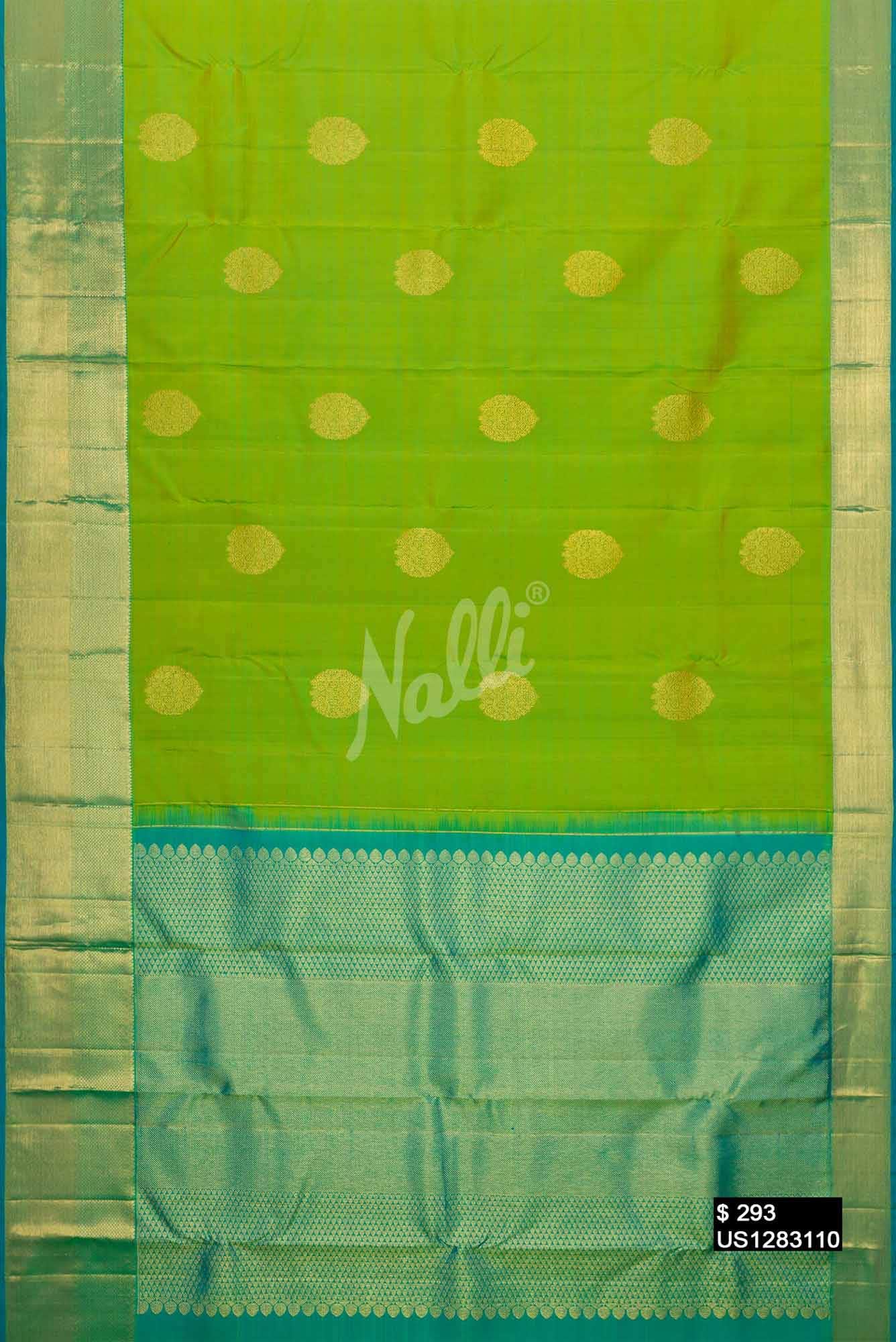 Parrot Green Kanchipuram Silk Saree