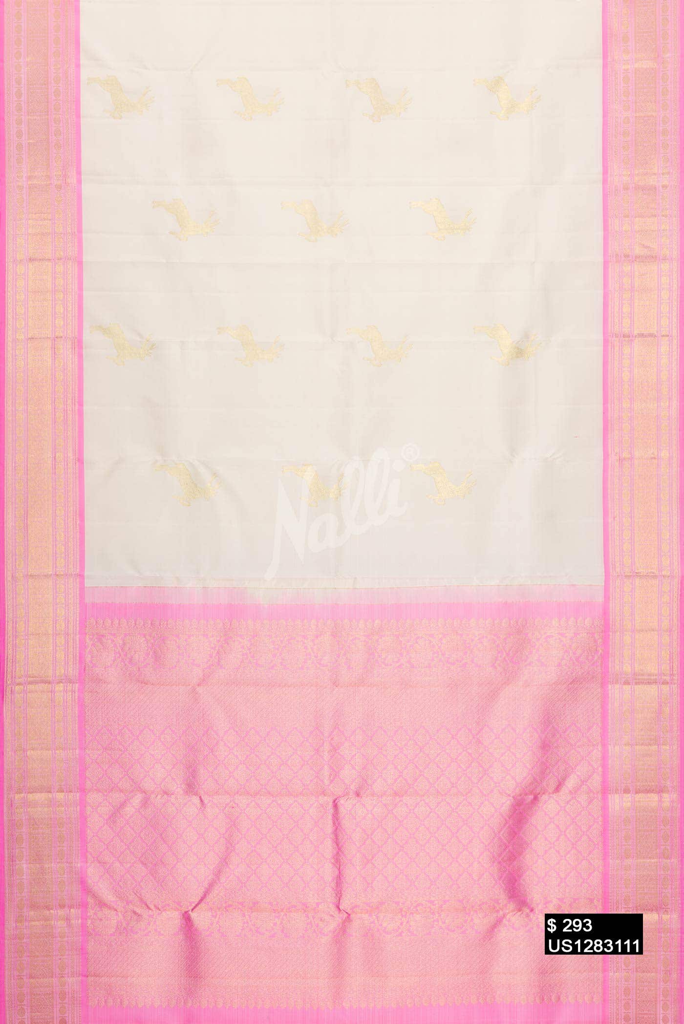 Off White Kanchipuram Silk Saree