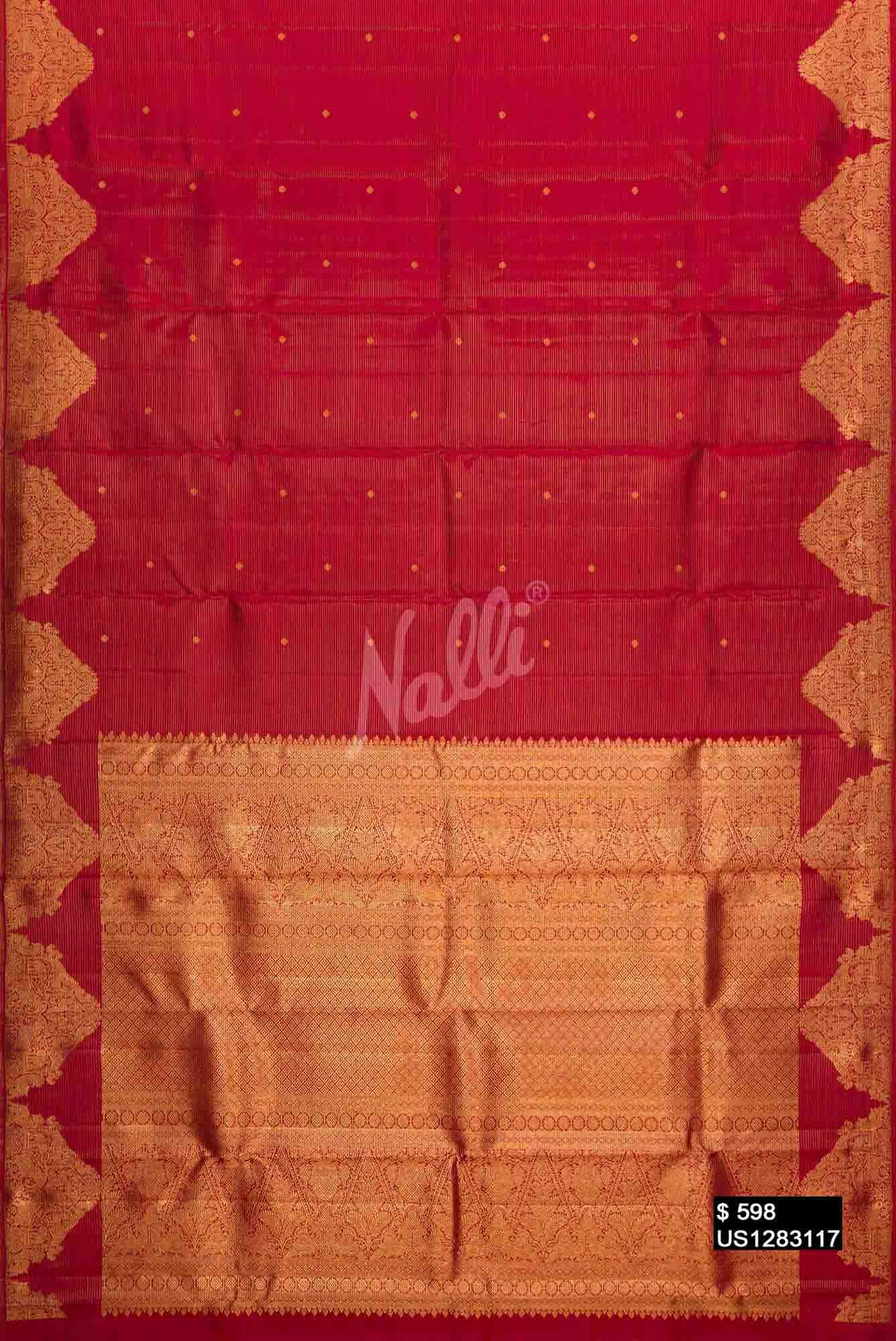 Maroon Kanchipuram Silk Saree