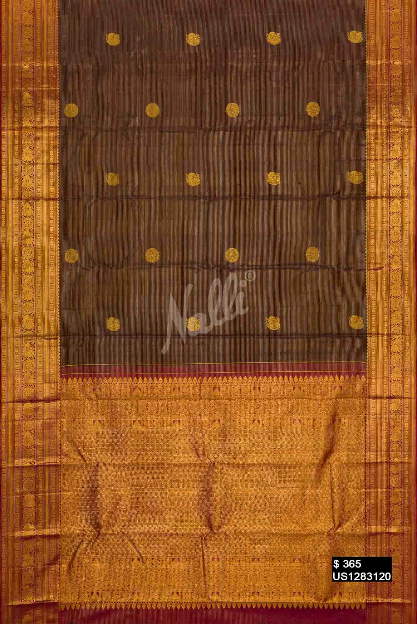 Coffee Brown Kanchipuram Silk Saree