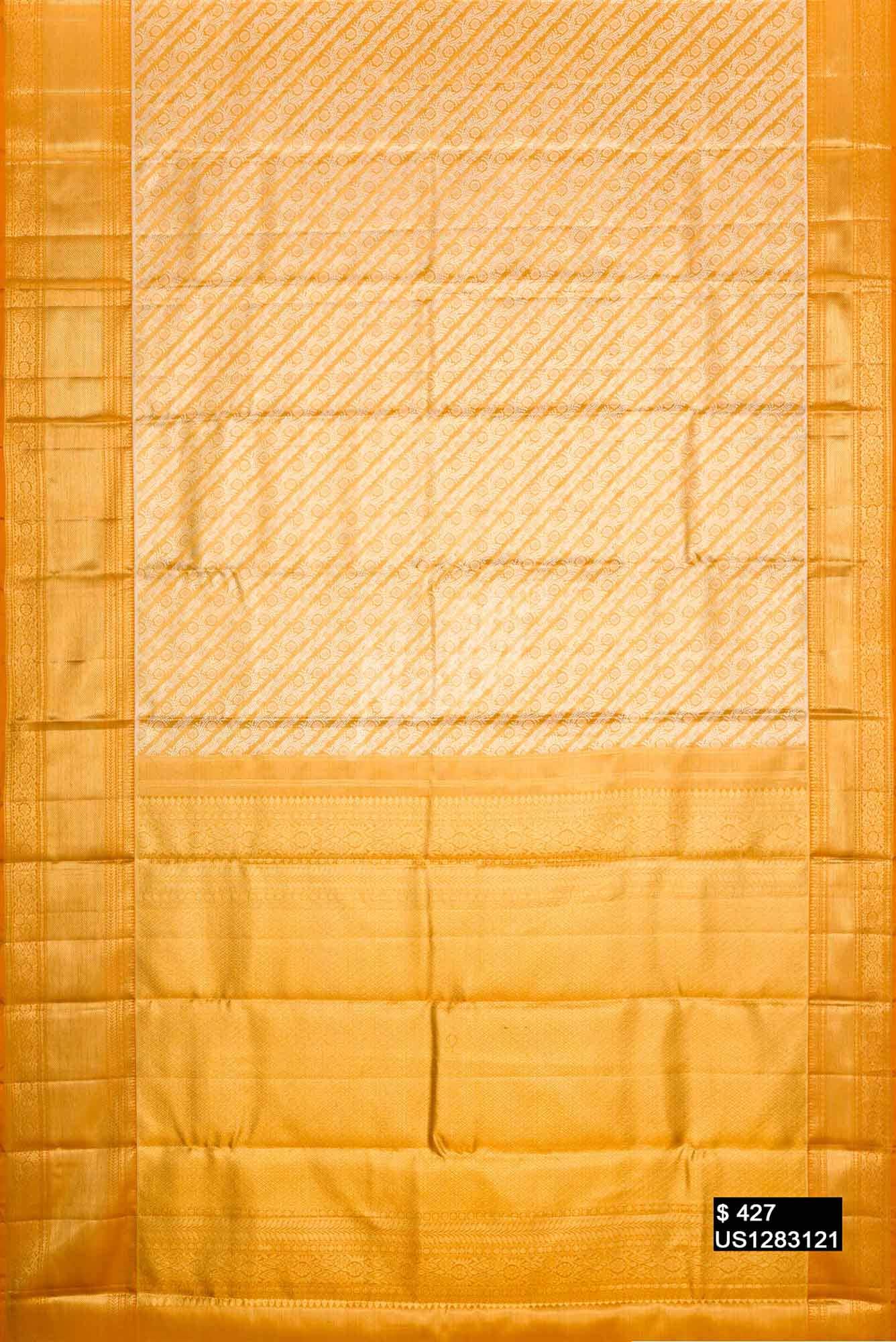 Mustard Kanchipuram Tissue Silk Saree