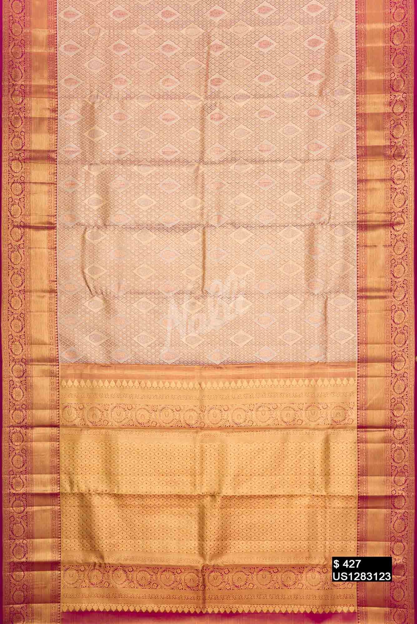 Rani Pink Kanchipuram Tissue Silk Saree