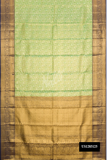 Parrot Green Kanchipuram Tissue Silk Saree
