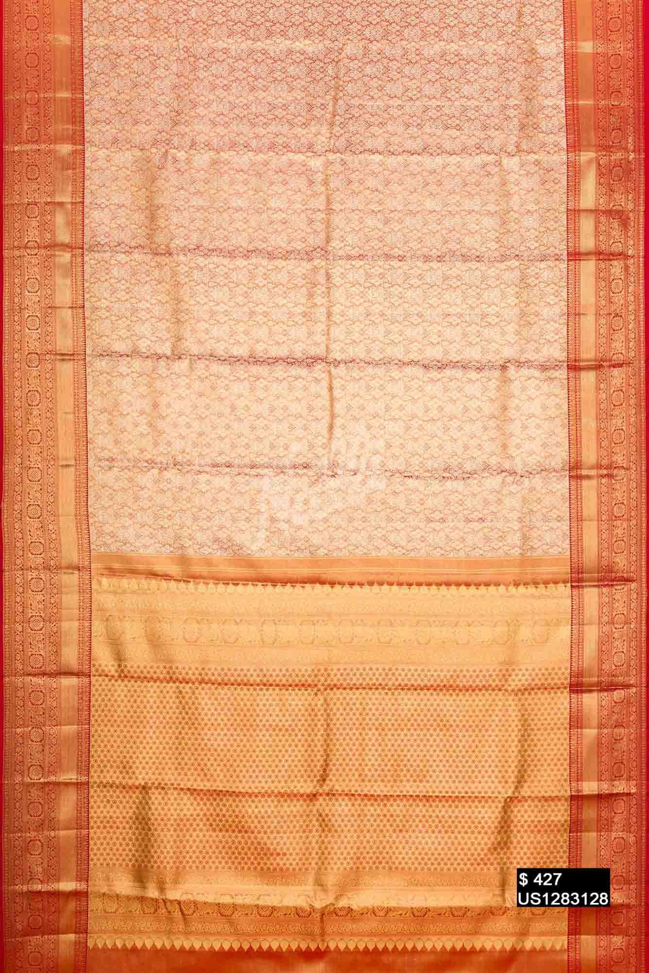 Red Kanchipuram Tissue Silk Saree