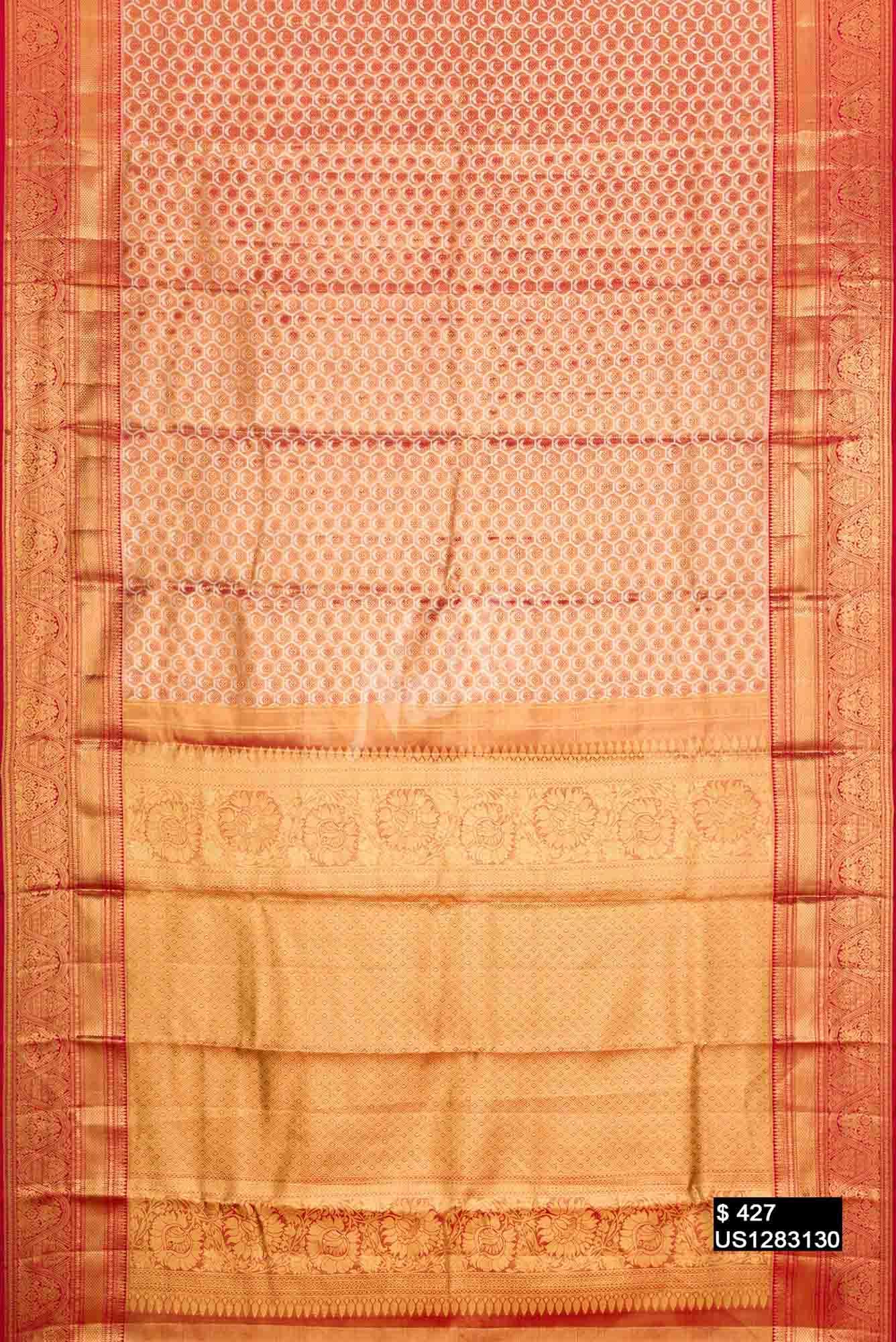Red Kanchipuram Tissue Silk Saree