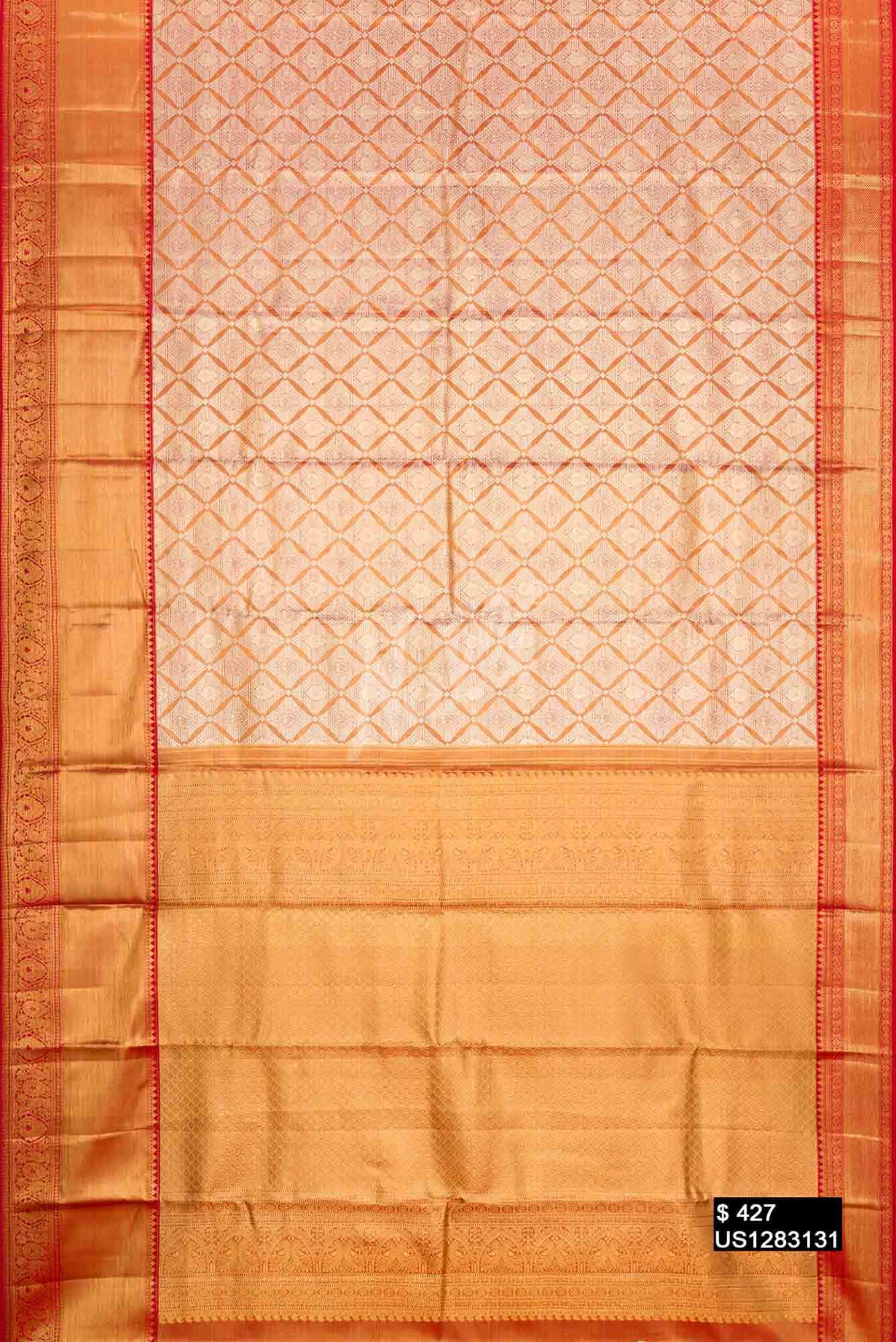 Red Kanchipuram Tissue Silk Saree