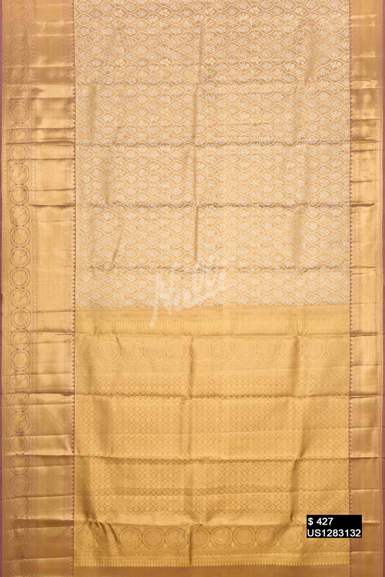 Gold Kanchipuram Tissue Silk Saree