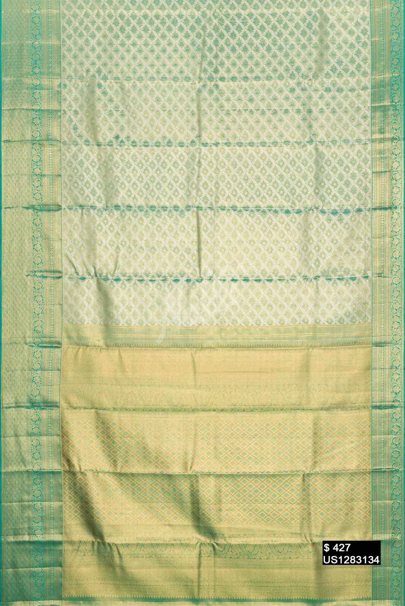 Blue Kanchipuram Tissue Silk Saree