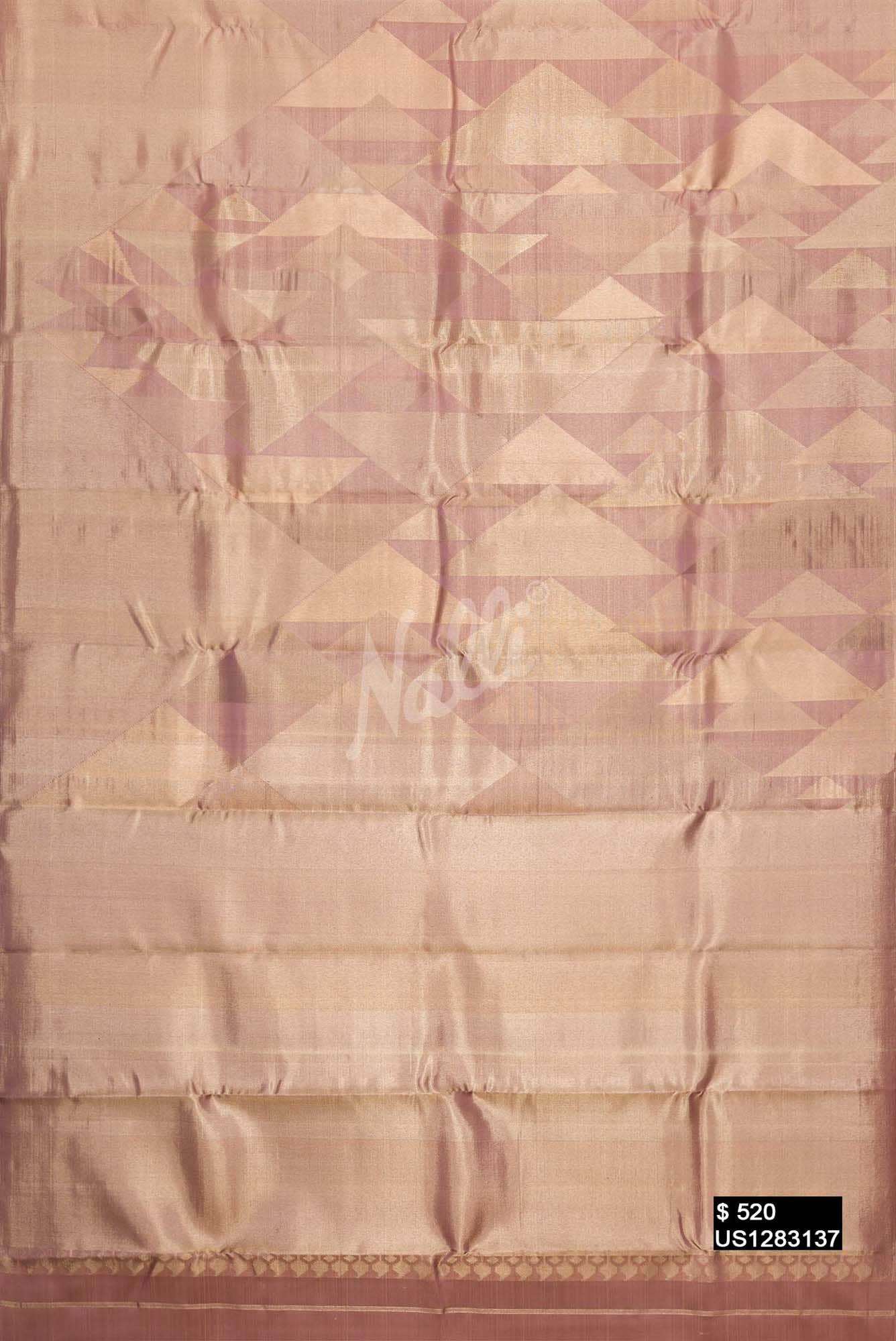 Rose Gold Kanchipuram Silk Saree