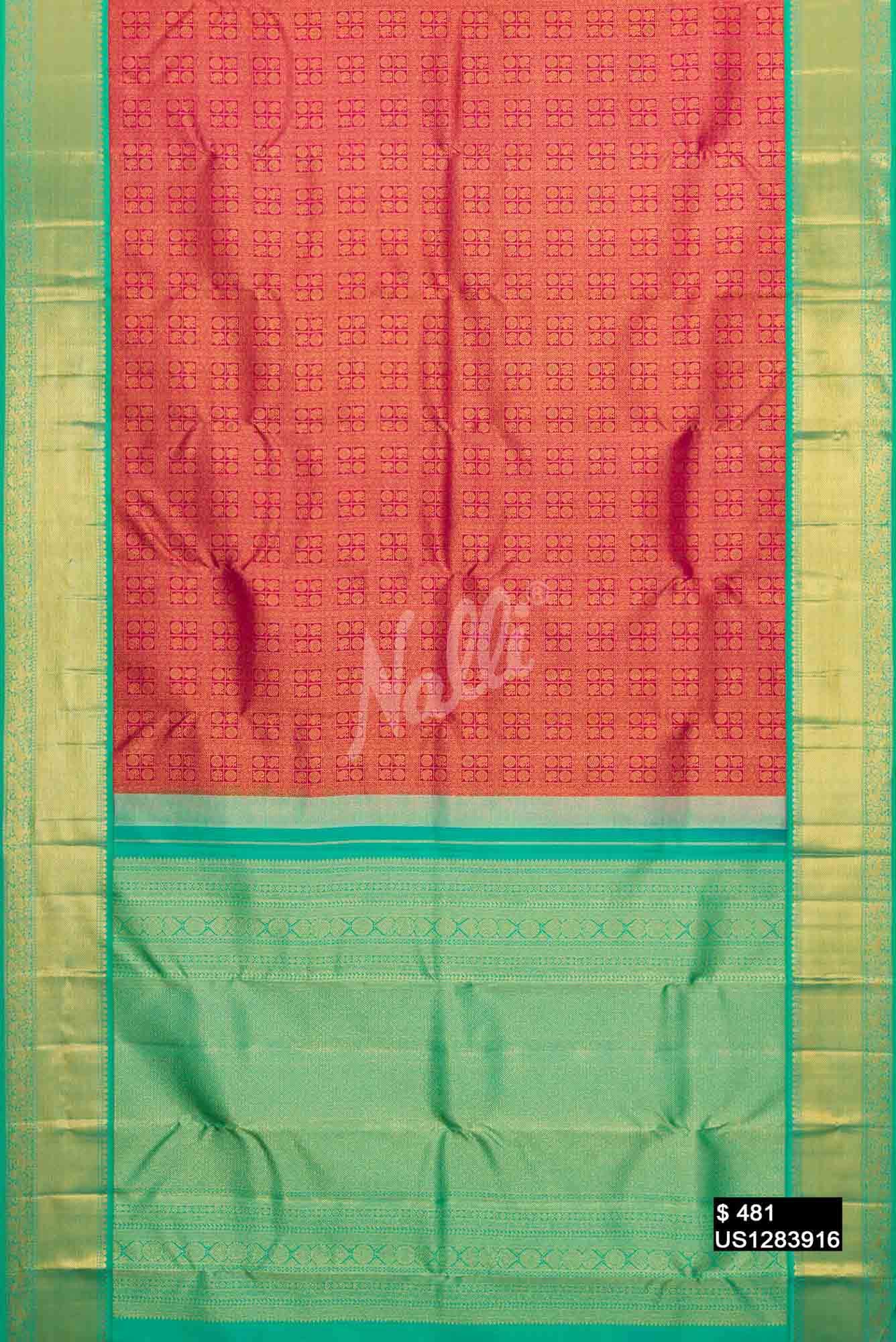 Dark Pink Kanchipuram Silk Saree