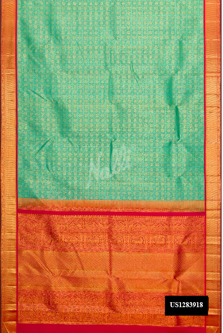 Sea Green Kanchipuram Silk Saree
