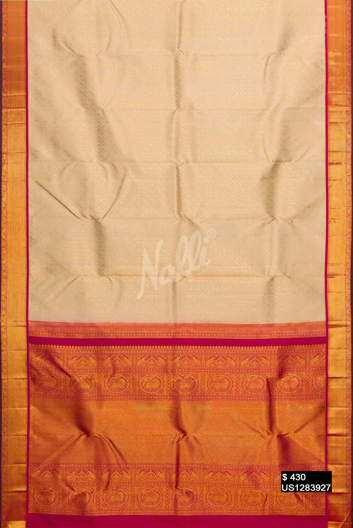 Sandal Kanchipuram Silk Saree