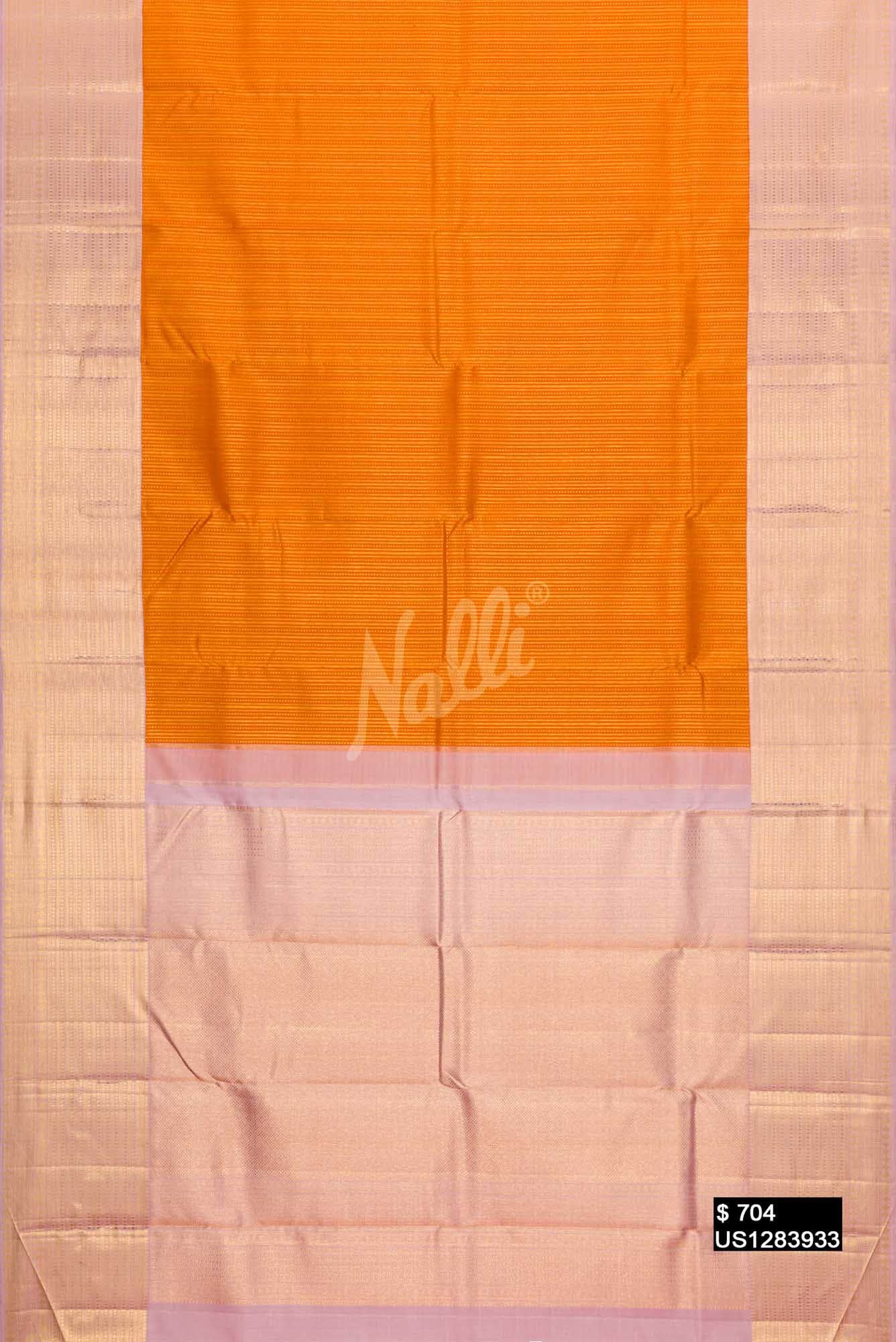 Mustard Kanchipuram Silk Saree