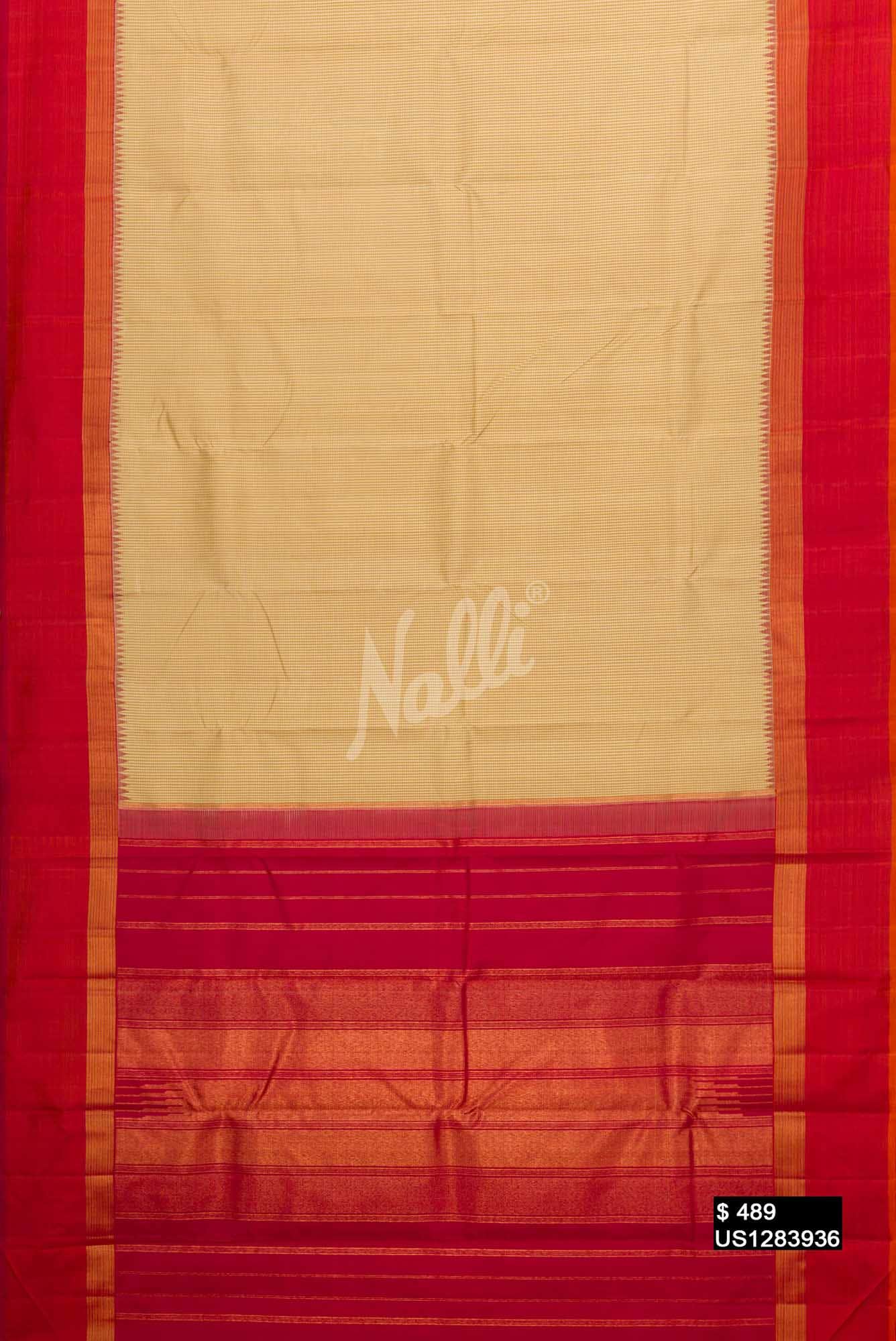 Sandal Kanchipuram Silk Saree