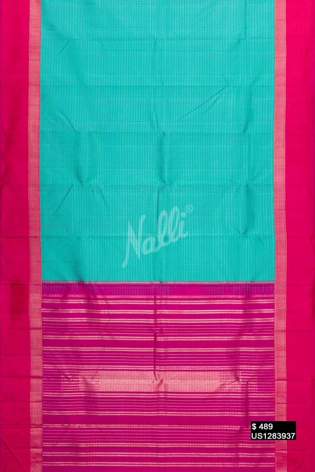 Sea Green Kanchipuram Silk Saree