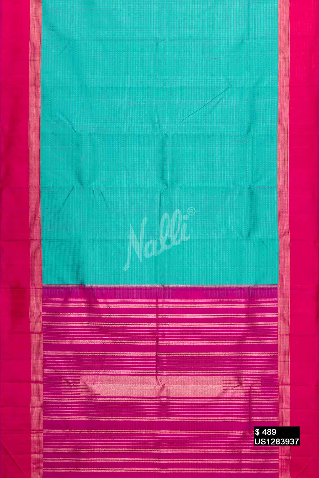 Sea Green Kanchipuram Silk Saree