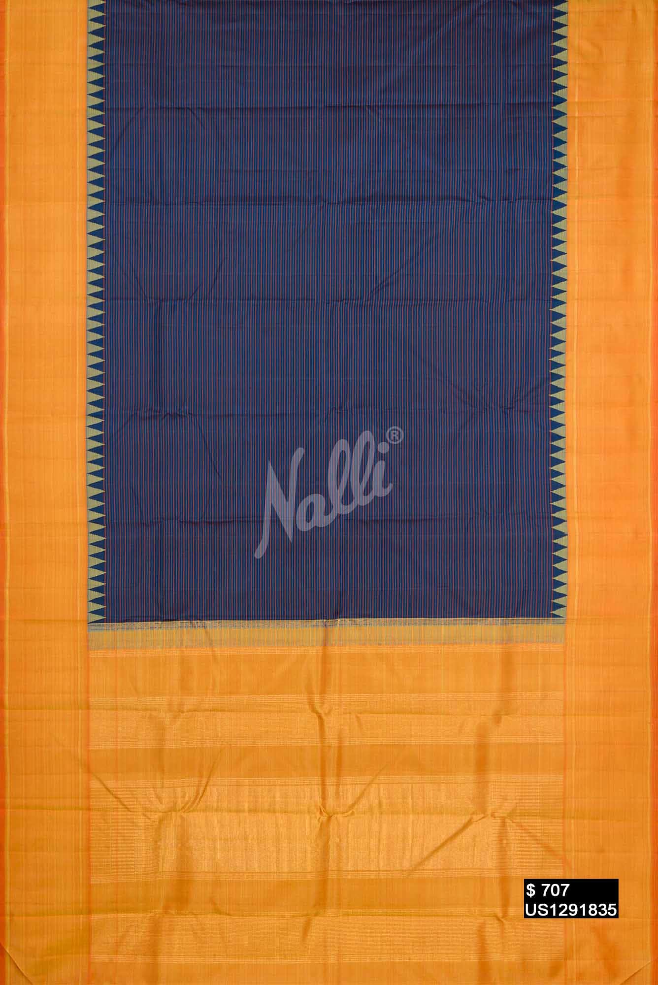 Navy Blue Kanchipuram Silk Saree