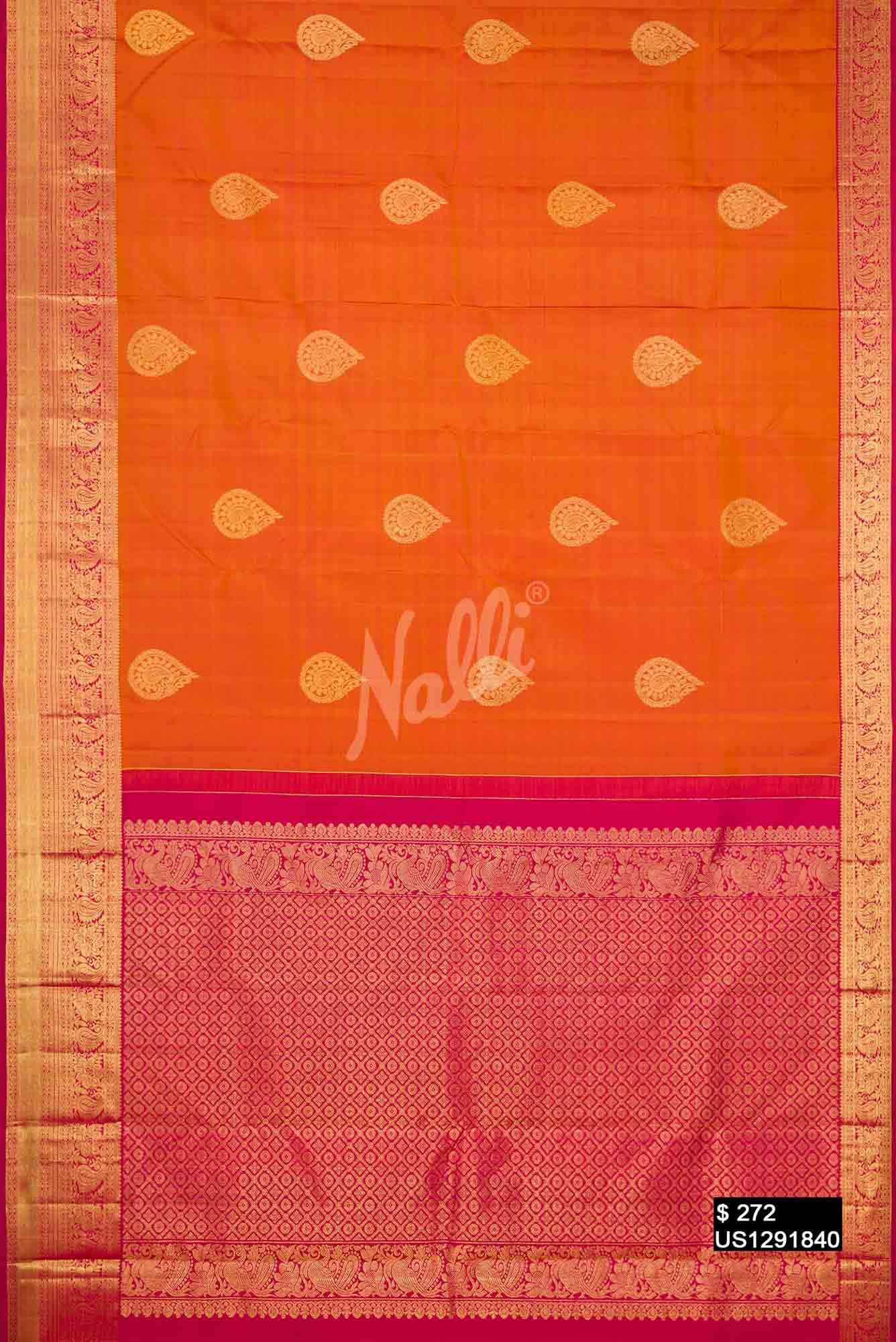 Mustard Kanchipuram Silk Saree