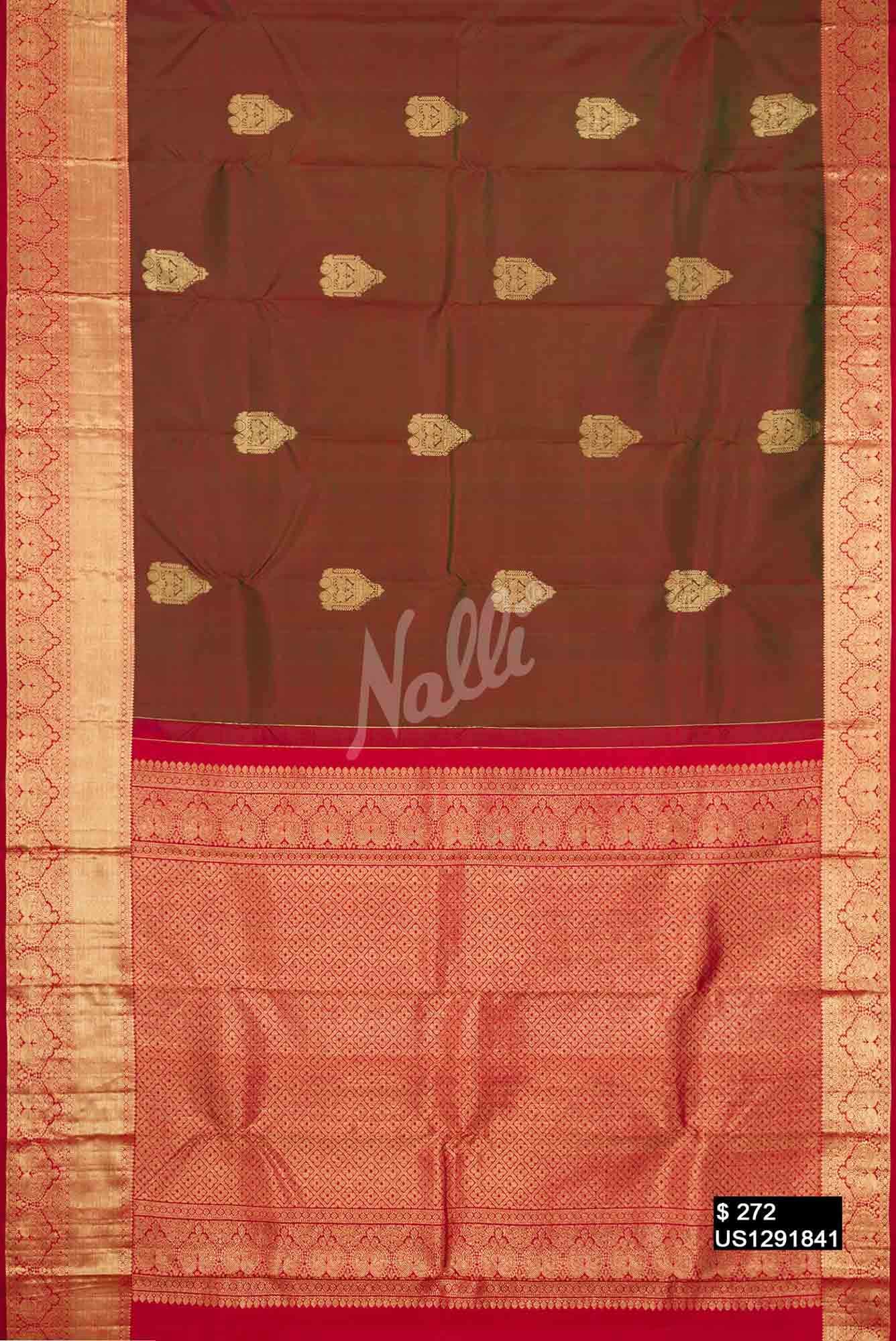 Mehandi Green Kanchipuram Silk Saree