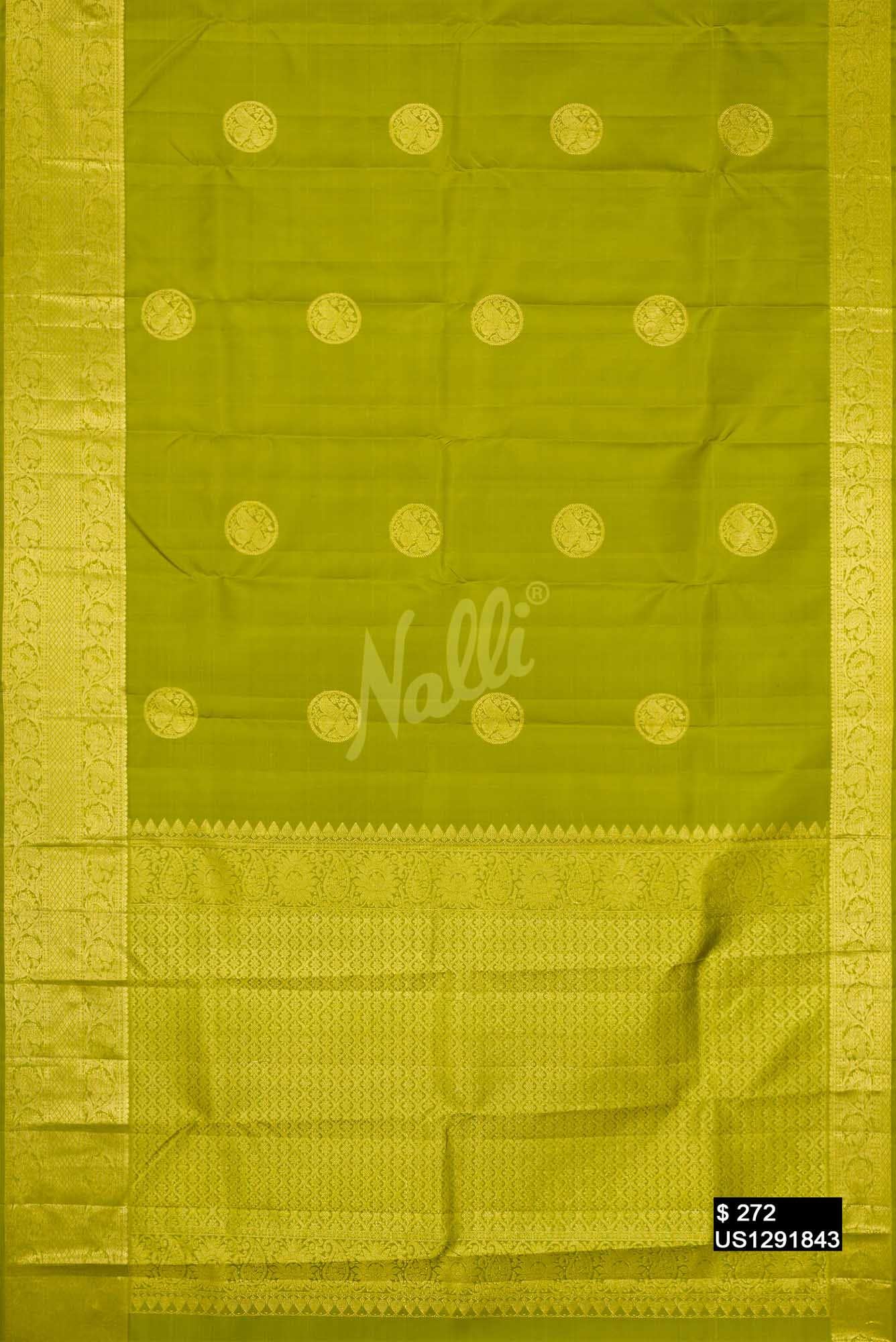 Mehandi Green Kanchipuram Silk Saree