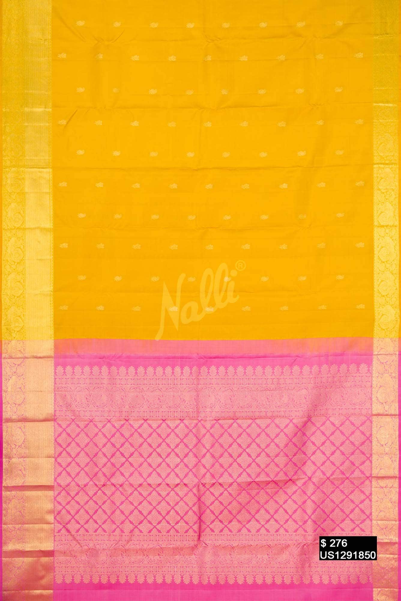 Mustard Kanchipuram Silk Saree