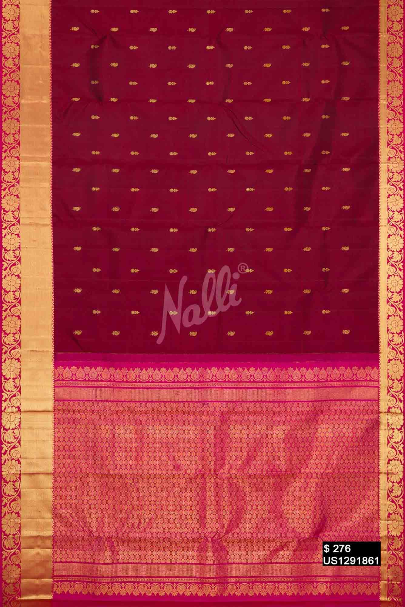 Maroon Kanchipuram Silk Saree