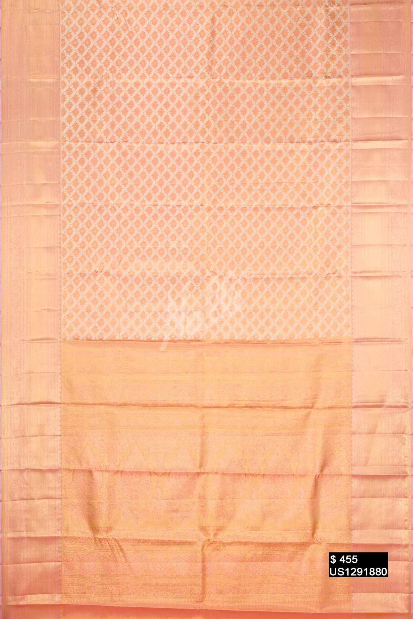Rose Gold Kanchipuram Tissue Silk Saree