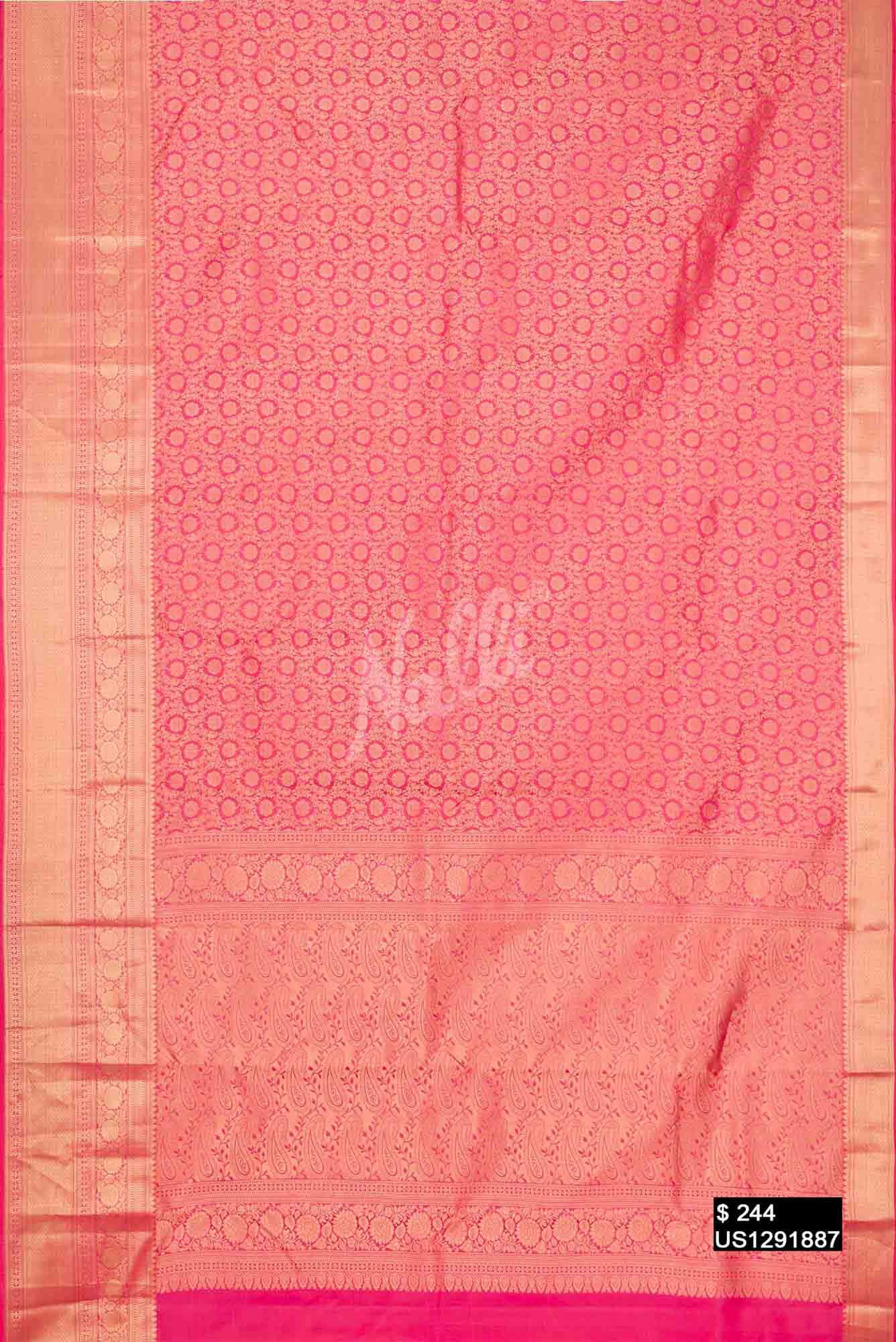 Pink Kanchipuram Silk Saree