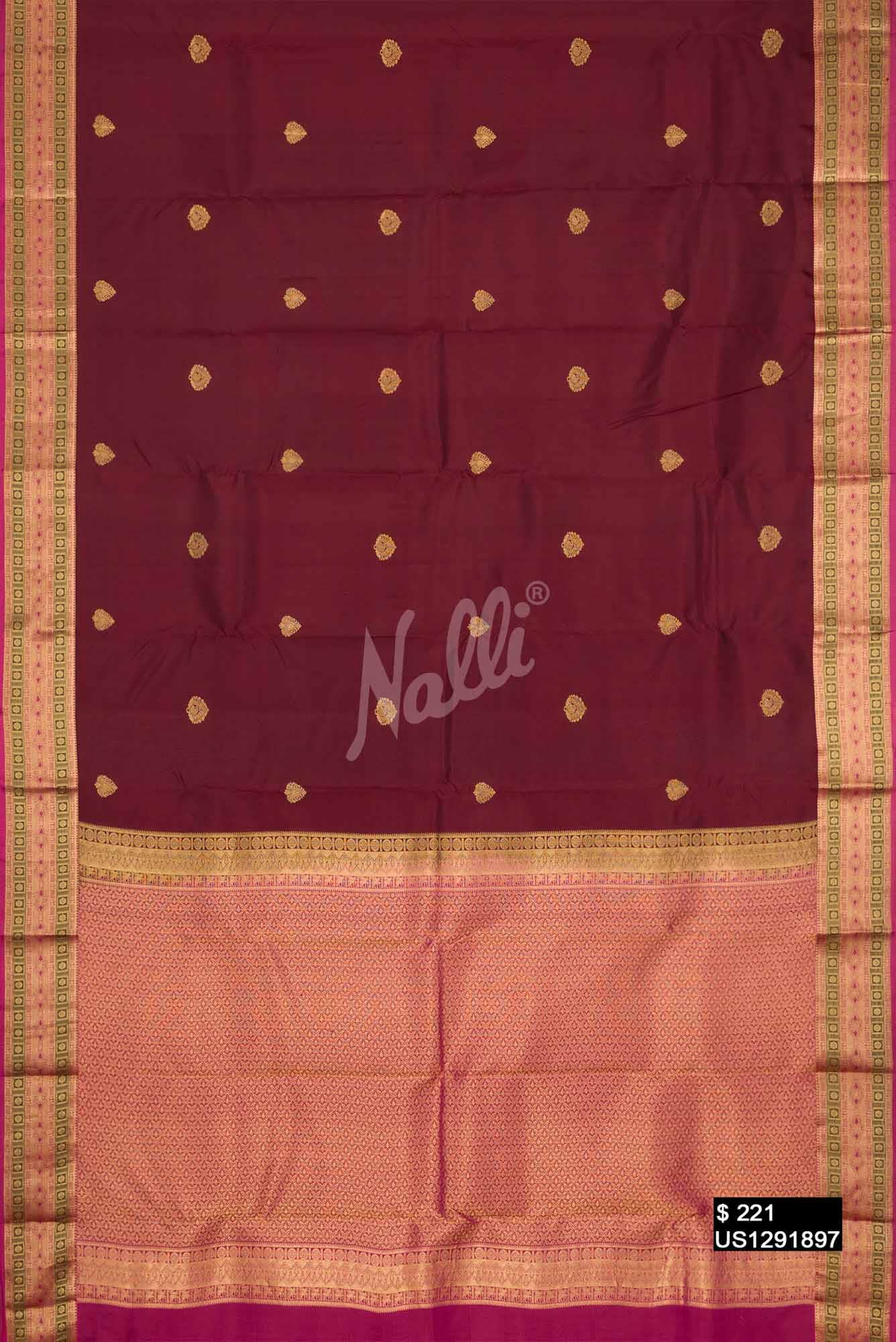 Maroon Kanchipuram Silk Saree