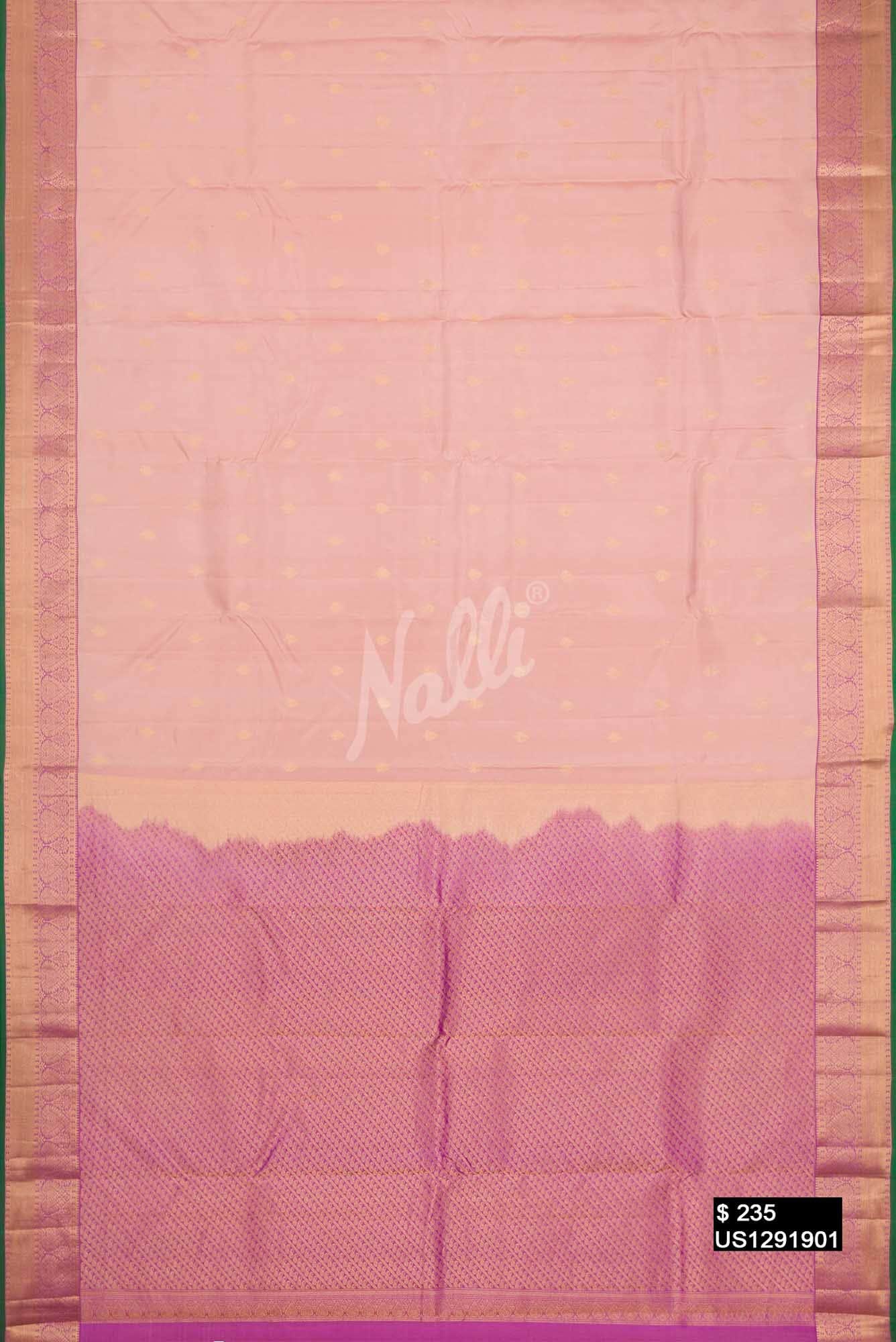 Rose Gold Kanchipuram Silk Saree