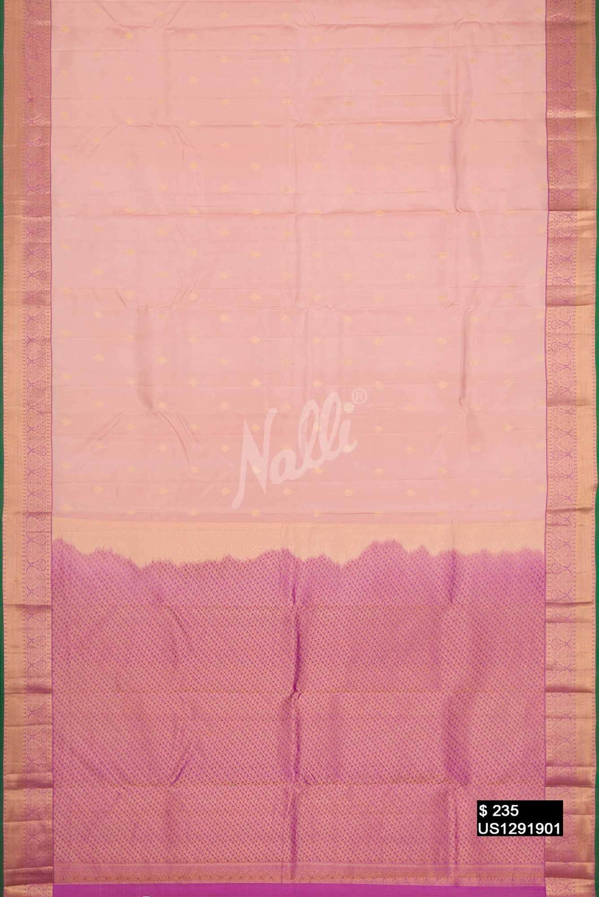 Rose Gold Kanchipuram Silk Saree