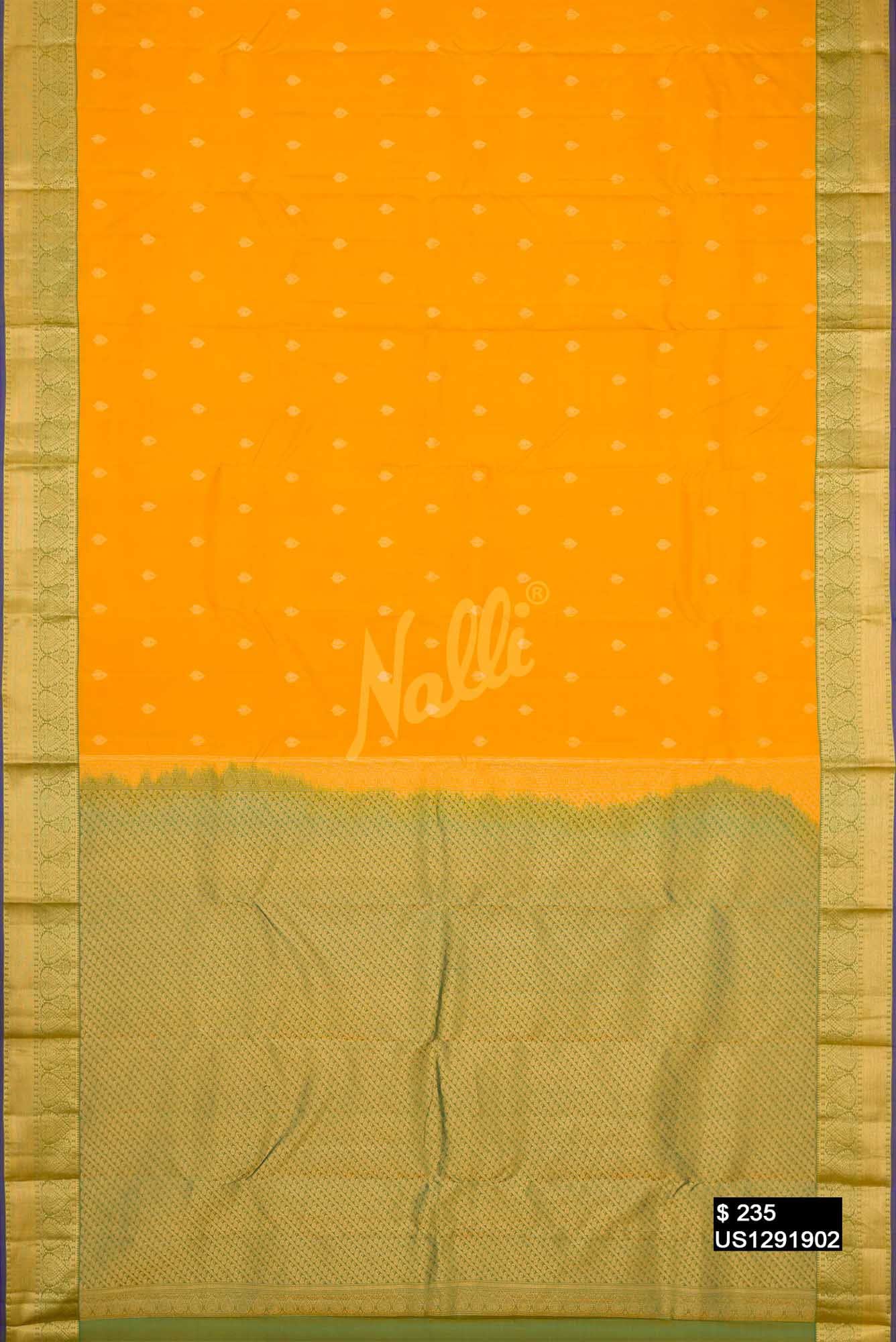 Mustard Kanchipuram Silk Saree