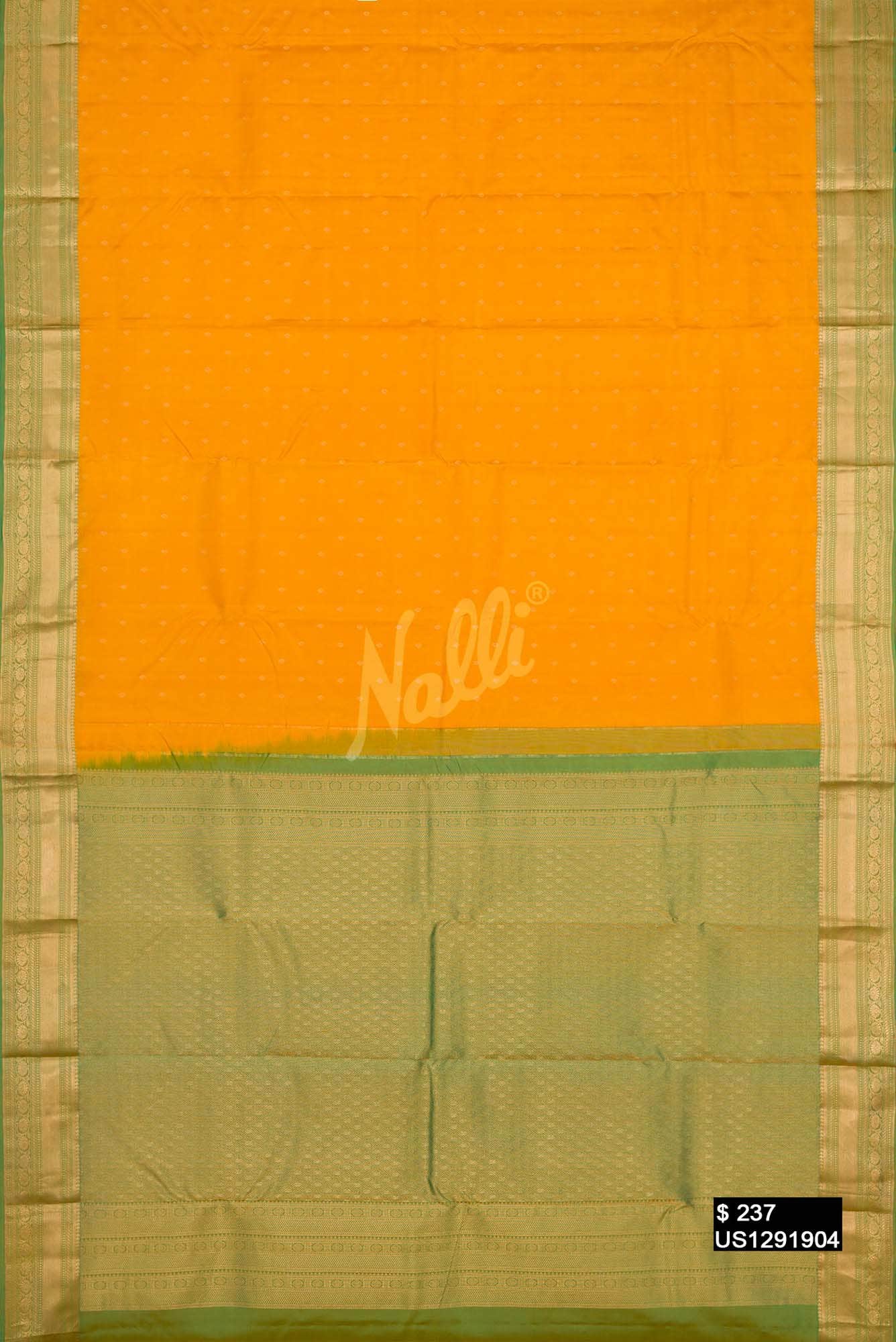 Mustard Kanchipuram Silk Saree
