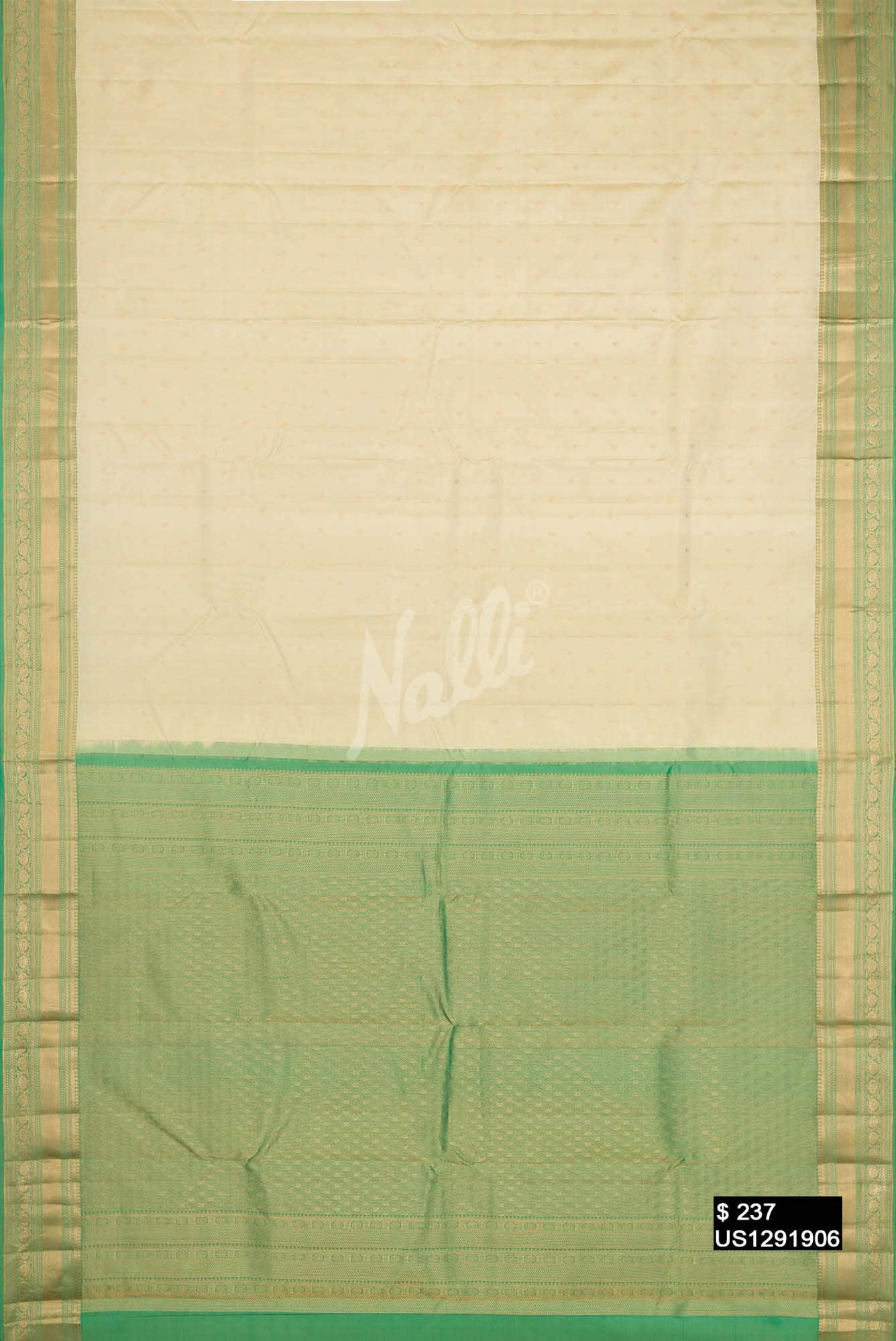 Beige Kanchipuram Silk Saree